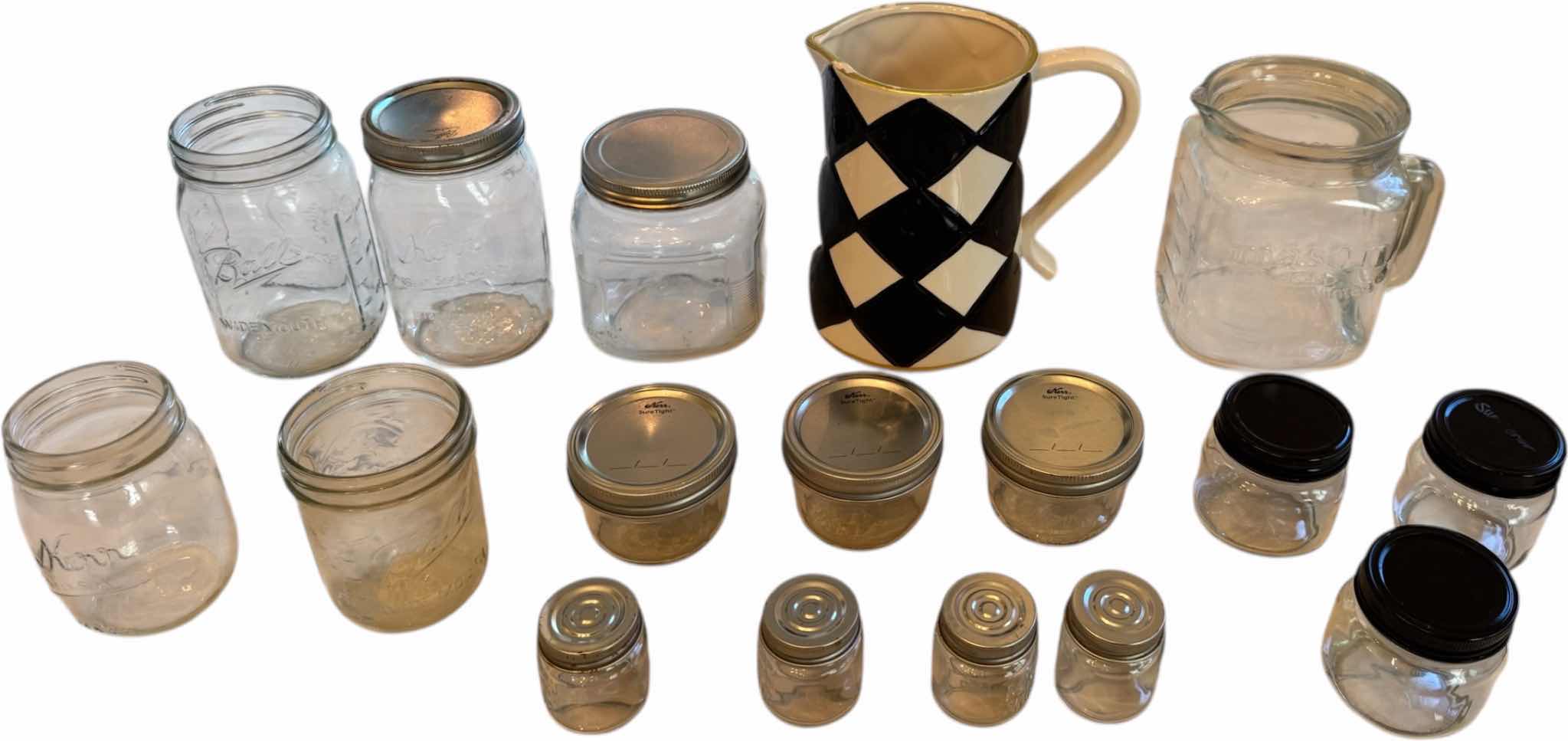 Photo 1 of 17-MASON JARS & MISC GLASSES