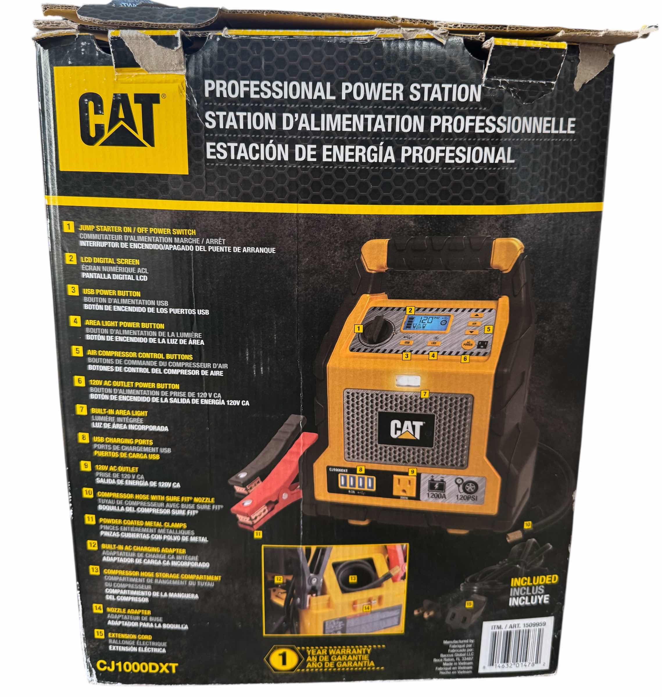Photo 1 of CAT PROFESSIONAL POWER STATION 1200 PEAK AMP JUMP STARTER