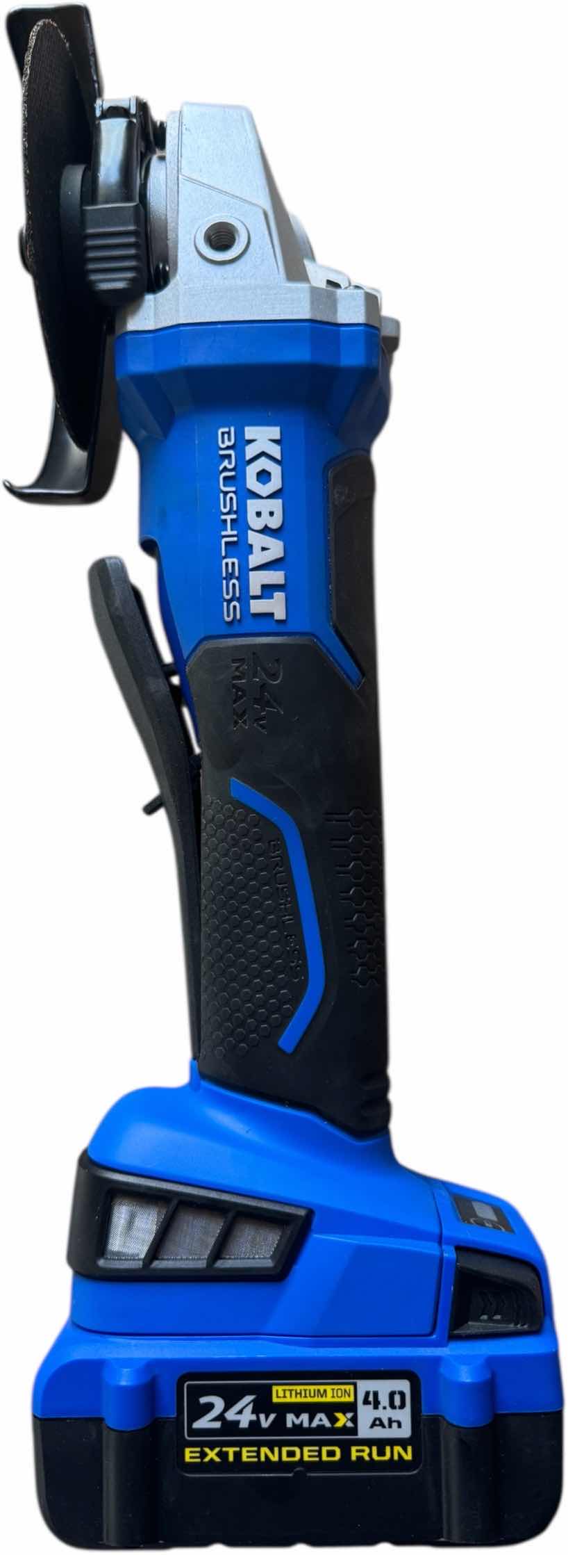 Photo 1 of KOBALT 24V MAX BRUSHLESS ANGLE GRINDER/CUT-OFF TOOL MODEL #KAG 424B-03 W ACCESSORIES