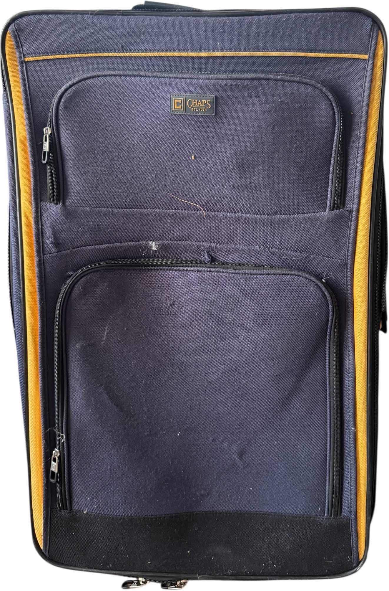 Photo 5 of 27" CHAPS NAVY BLUE LUGGAGE, SAMSONITE GREY CARRY-ON LUGGAGE