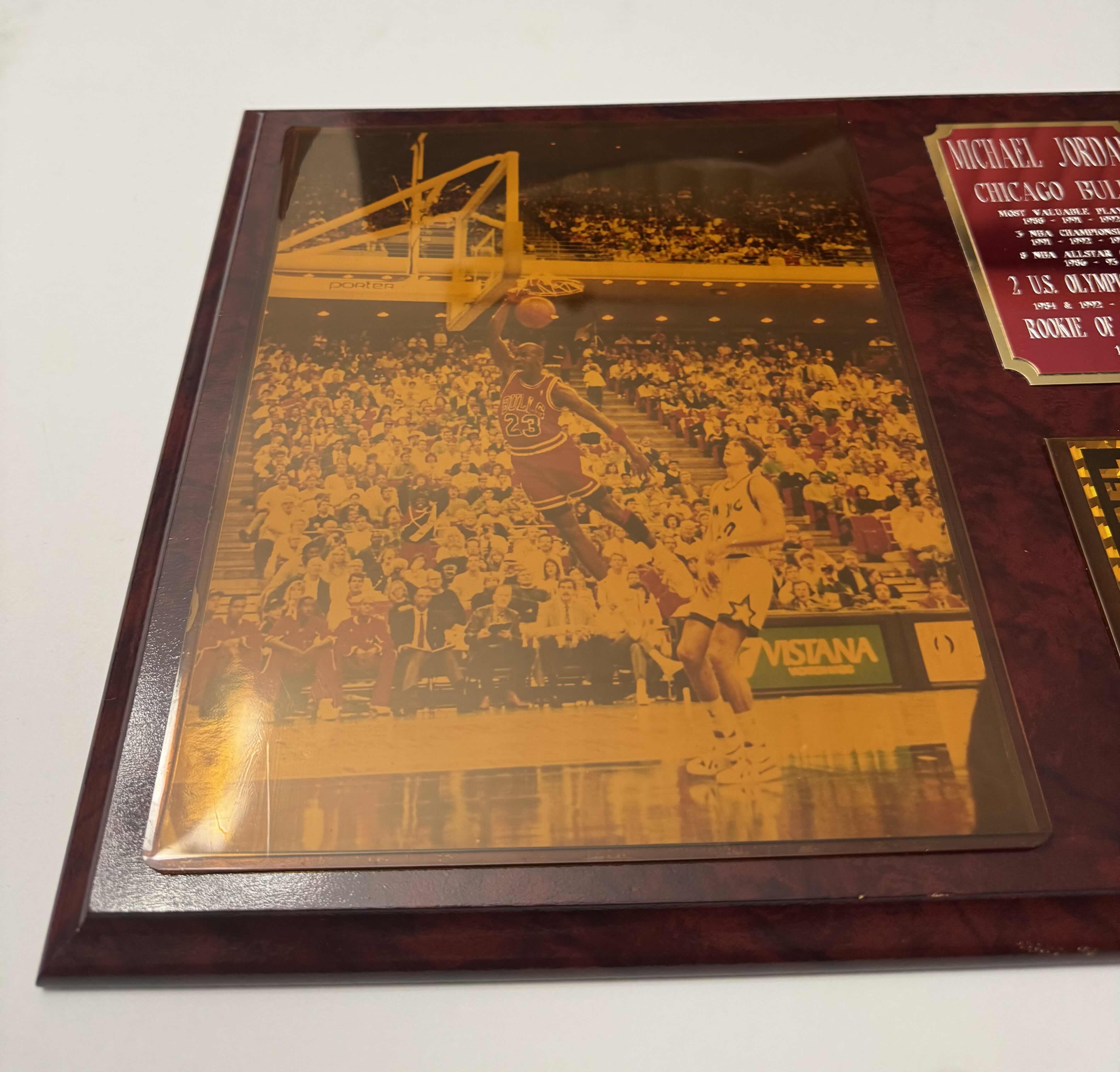 Photo 1 of MICHAEL JORDAN CHICAGO BULLS WOOD WALL PLAQUE 15”x12”