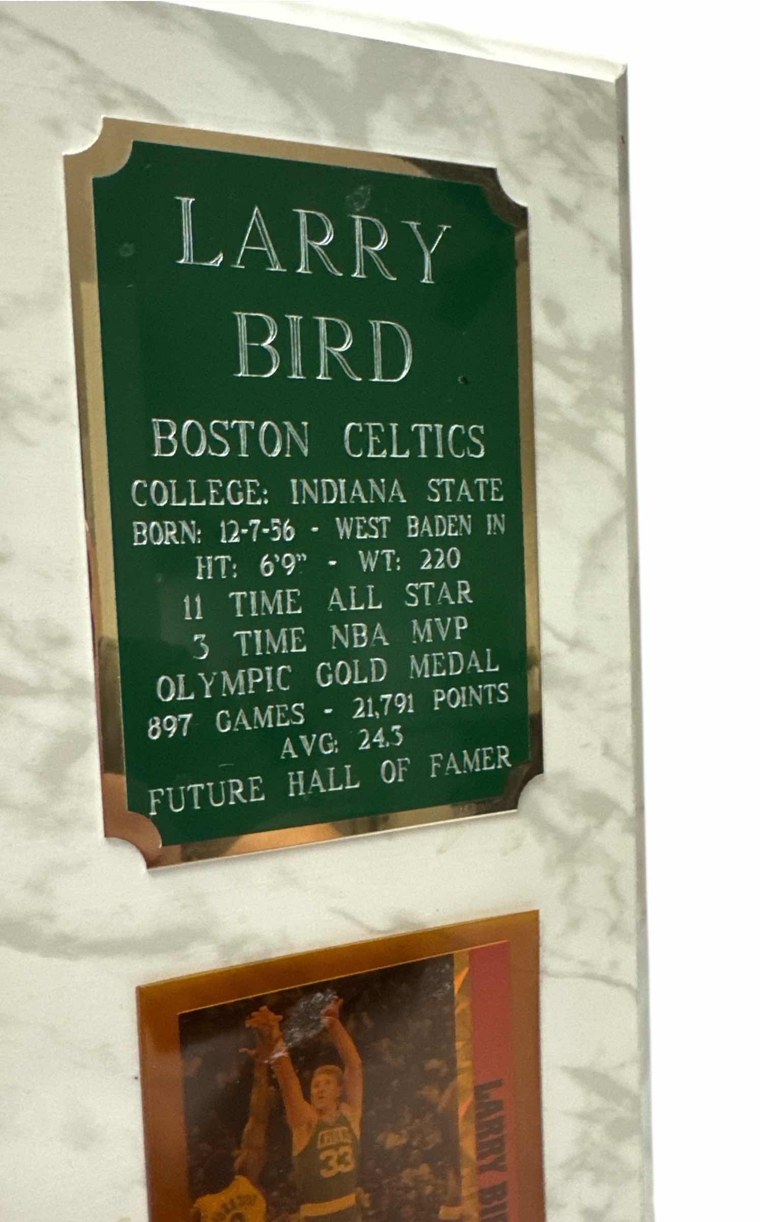 Photo 1 of LARRY BIRD BOSTON CELTICS WOOD WALL PLAQUE 15”x12”