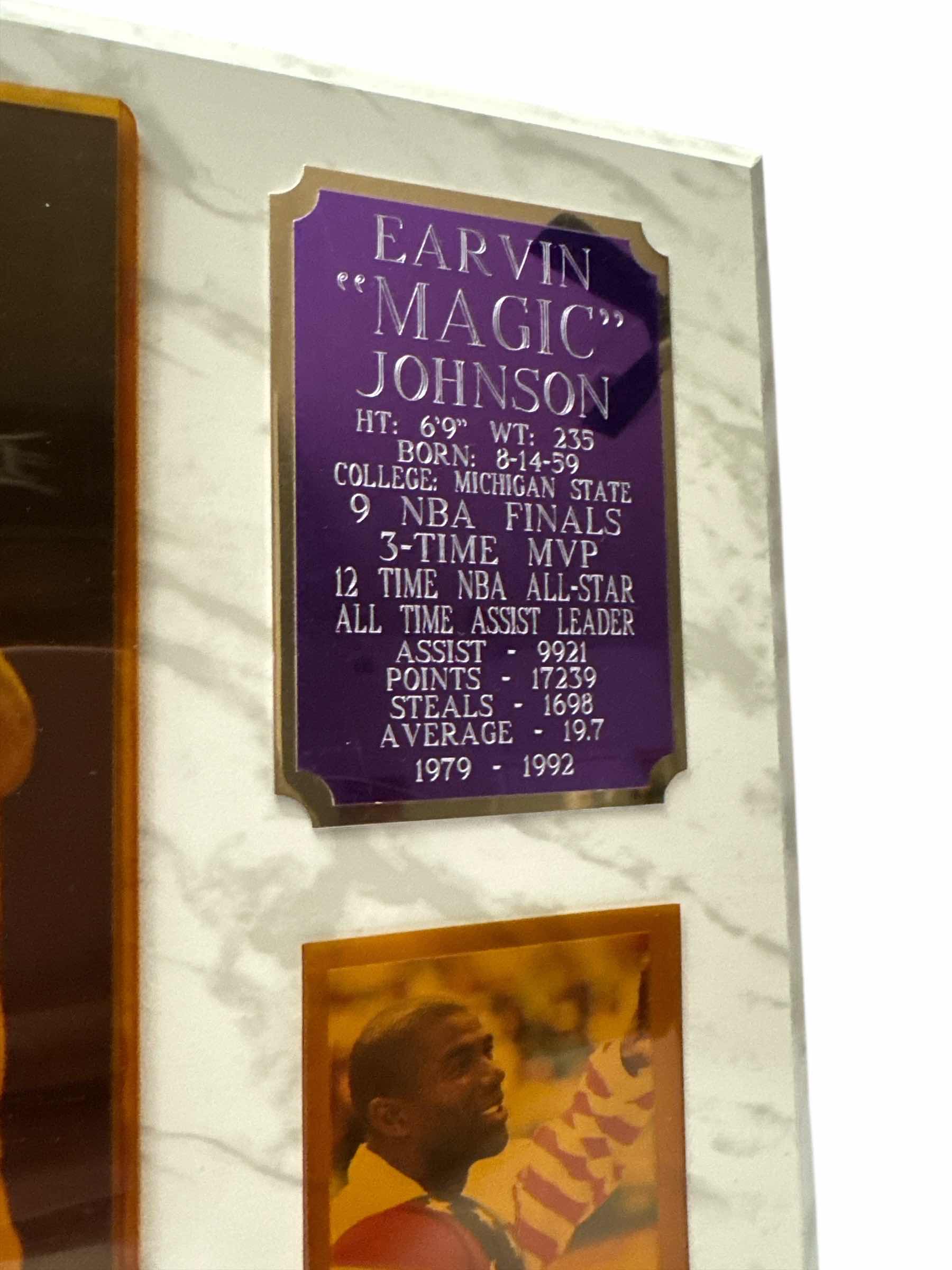 Photo 2 of EARVIN “MAGIC” JOHNSON LA LAKERS WOOD WALL PLAQUE 15”x12”