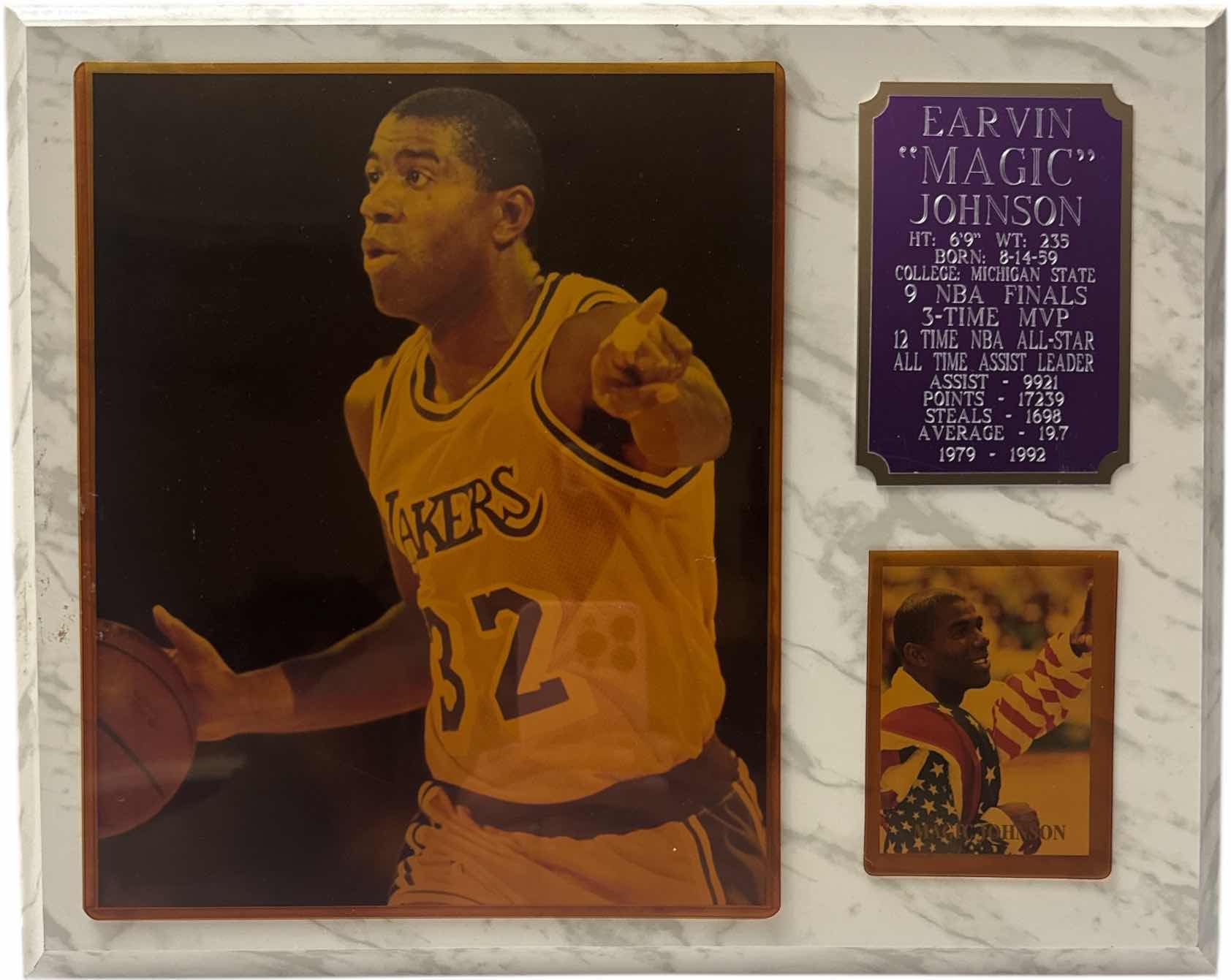 Photo 1 of EARVIN “MAGIC” JOHNSON LA LAKERS WOOD WALL PLAQUE 15”x12”
