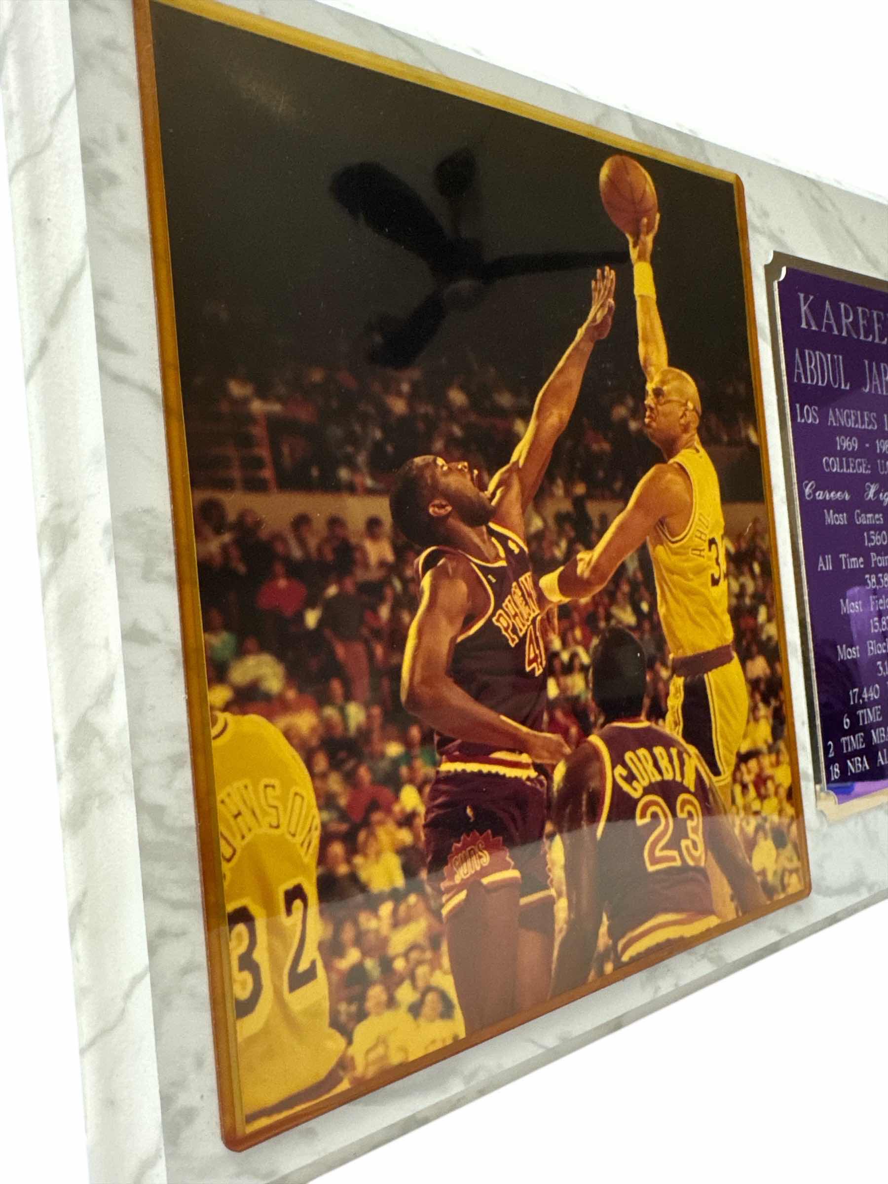 Photo 1 of KAREEM ABDUL JABBAR WOOD WALL PLAQUE 15”x12”
