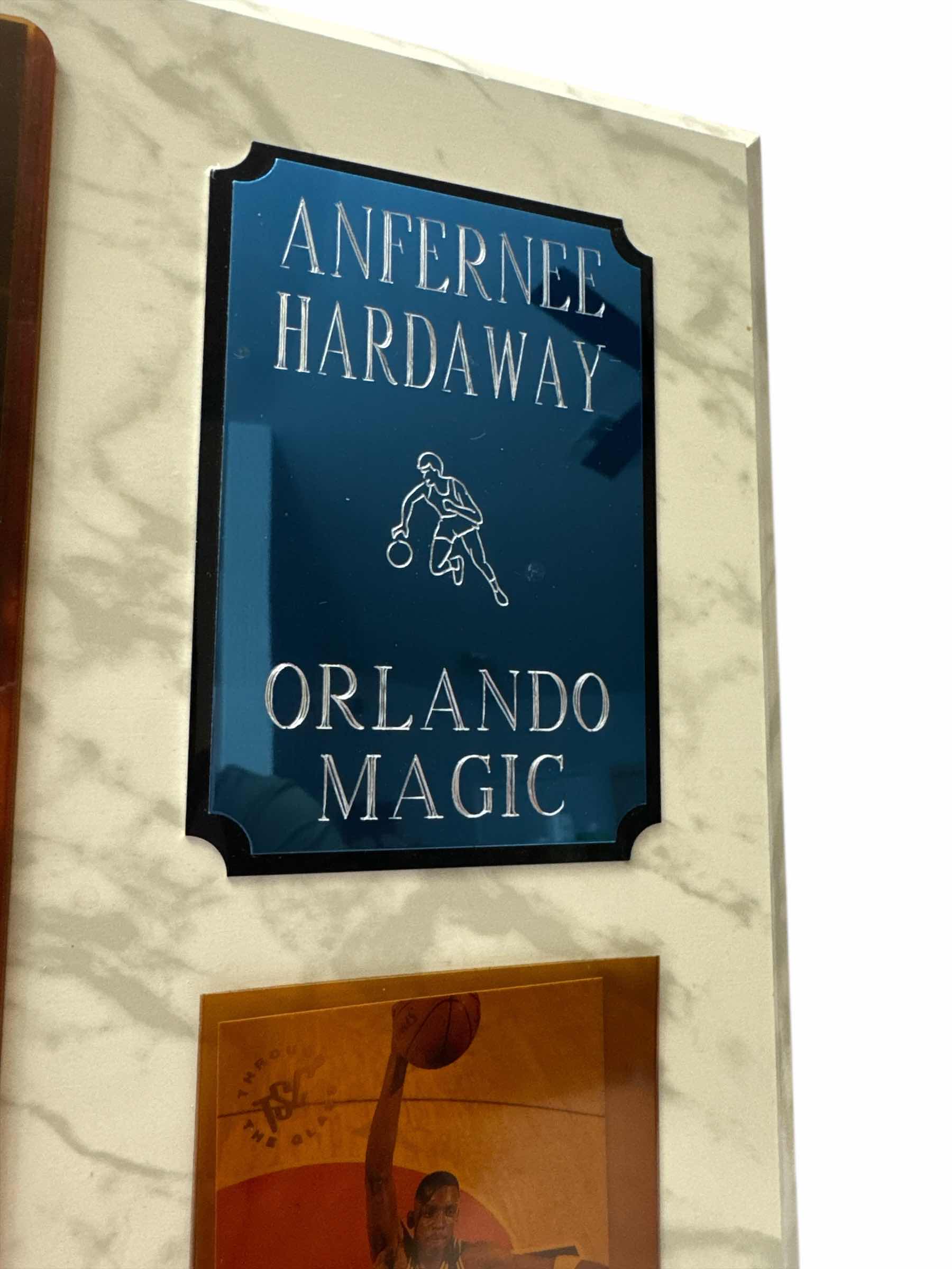 View 2 of ANFERNEE HARDAWAY ORLANDO MAGIC WOOD WALL PLAQUE 15”x12”