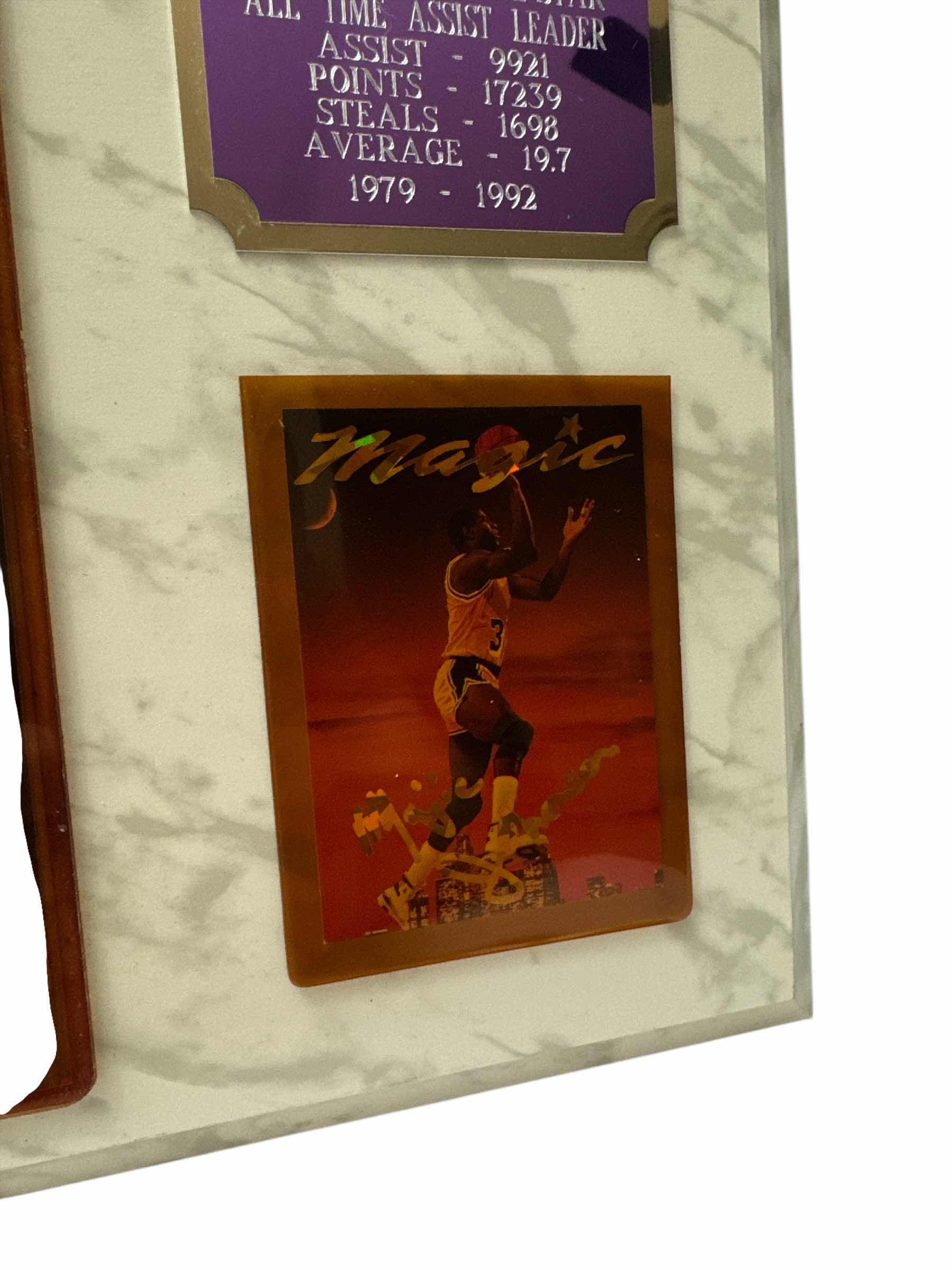 Photo 1 of EARVIN "MAGIC JOHNSON" LA LAKERS WOOD WALL PLAQUE 15” x 12”