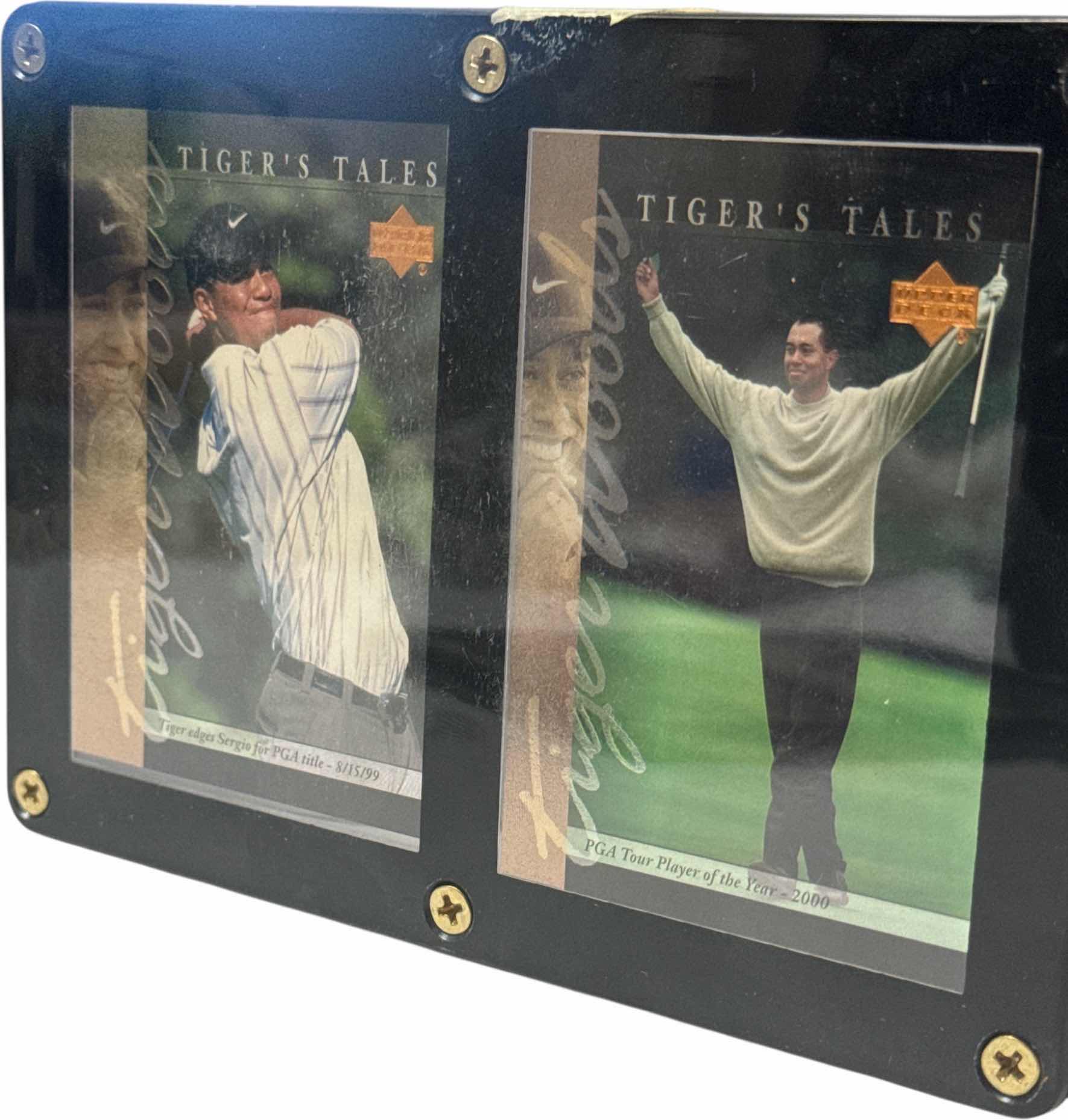 Photo 1 of 2001 TIGER WOODS ROOKIE SPORTS CARDS IN SCREW DOWN CASE