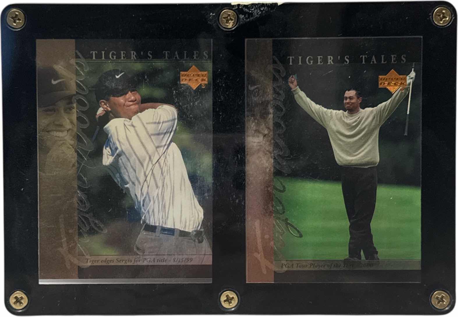 Photo 1 of 2001 TIGER WOODS ROOKIE SPORTS CARDS IN SCREW DOWN CASE