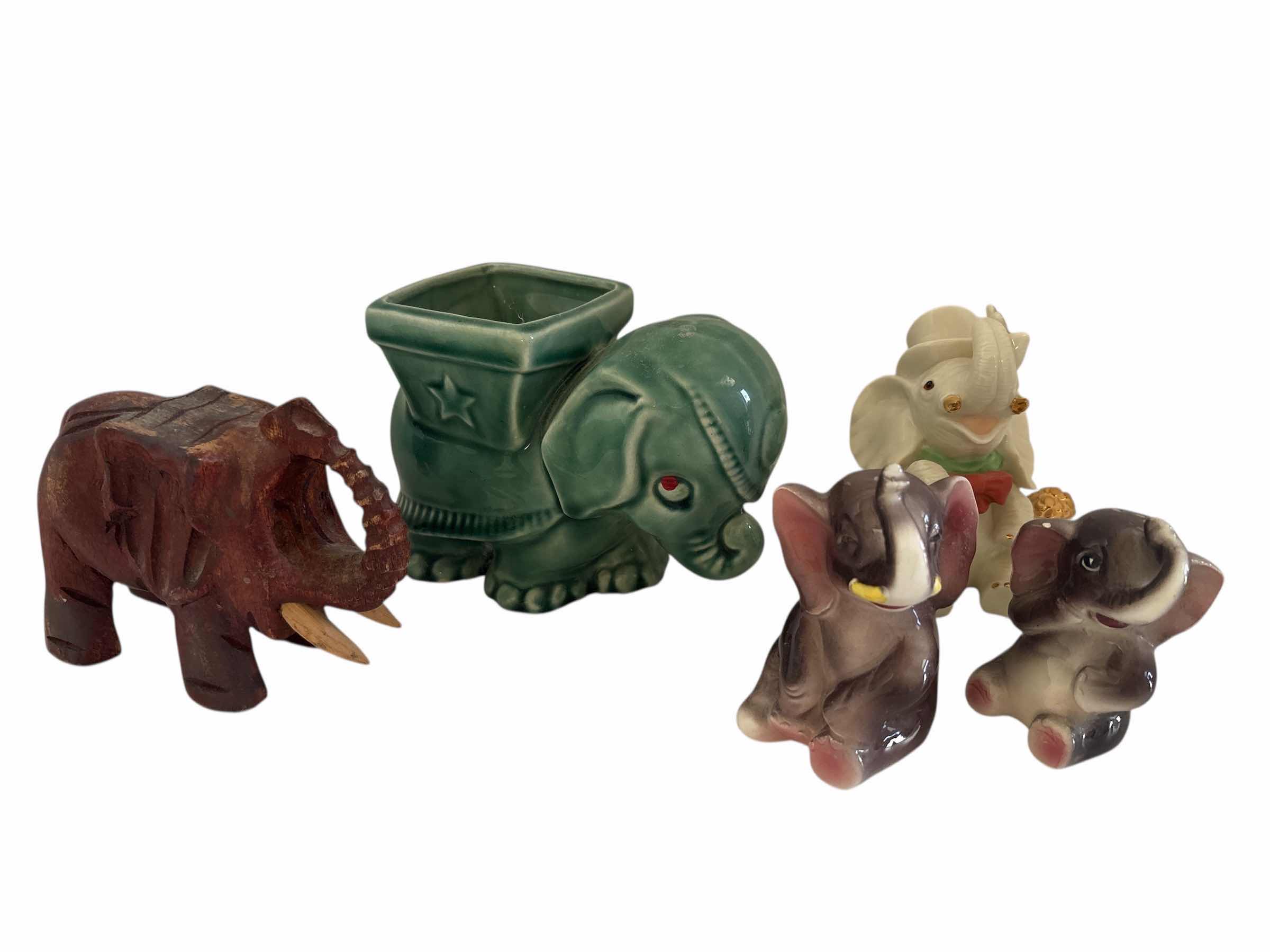 Photo 1 of (5)PCS ELEPHANT FIGURINES H4”