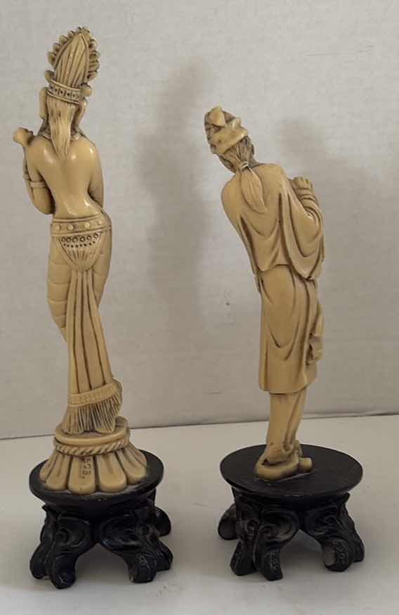 Photo 1 of (2)PCS ALABASTER FIGURINES H9.5”