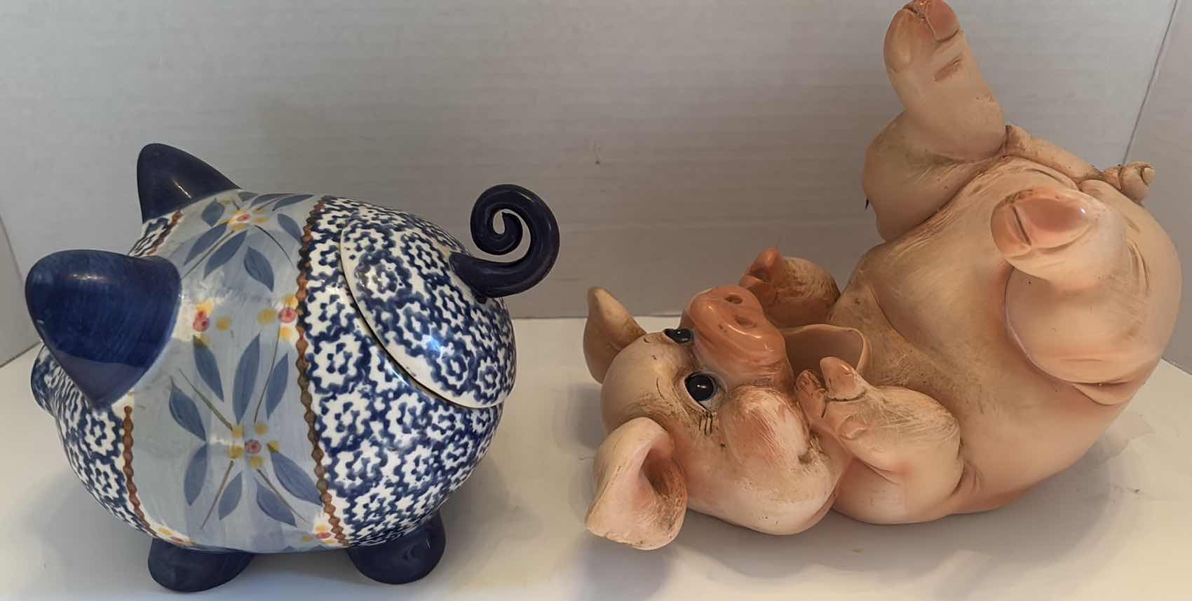 Photo 1 of (3)PCS PIG WINE AND TREAT HOLDER, AND SALT/PEPPER SHAKER