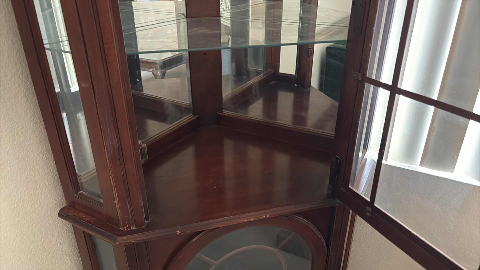 Photo 1 of CORNER CURIO CABINET 37”XH75”