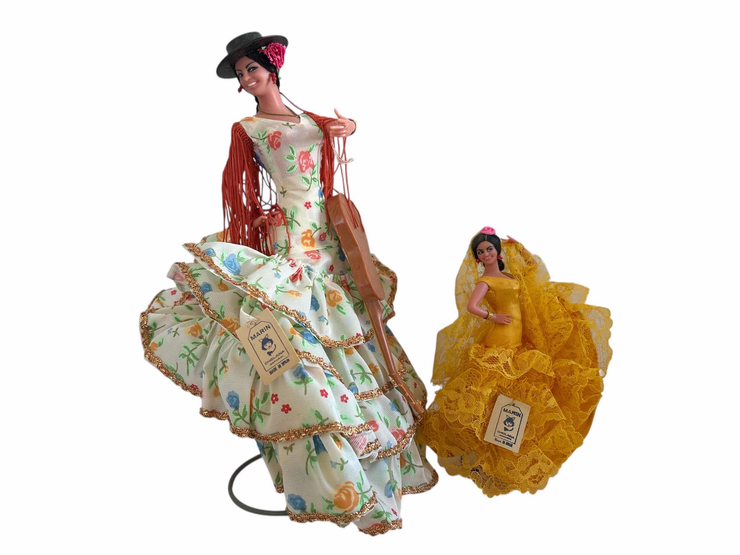 Photo 1 of (2)PCS CHICLANA SPANISH FLAMENCO DANCER DOLL