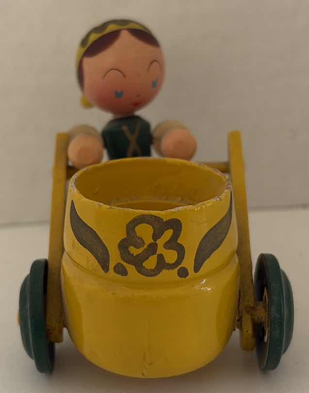 Photo 1 of (2)PCS VINTAGE WOOD FIGURE HAND-PAINTED H3”