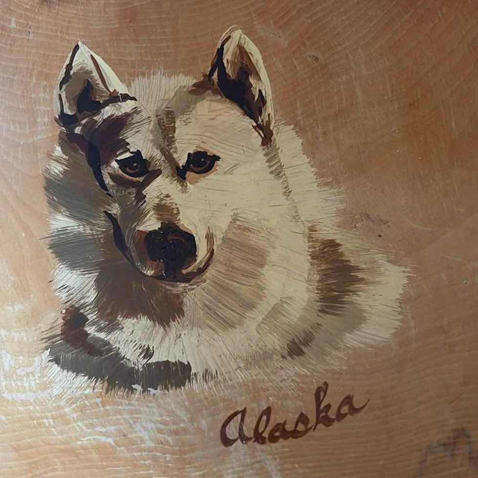 Photo 1 of ALASKA HAND PAINTED WOLF WOOD BOWL L16”