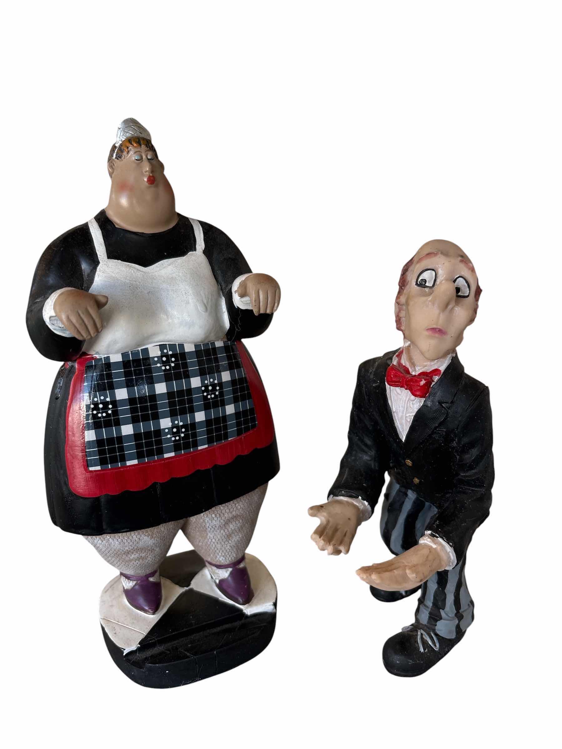 Photo 1 of (2)PCS FAT CHEF WAITRESS & WAITER H8.25”