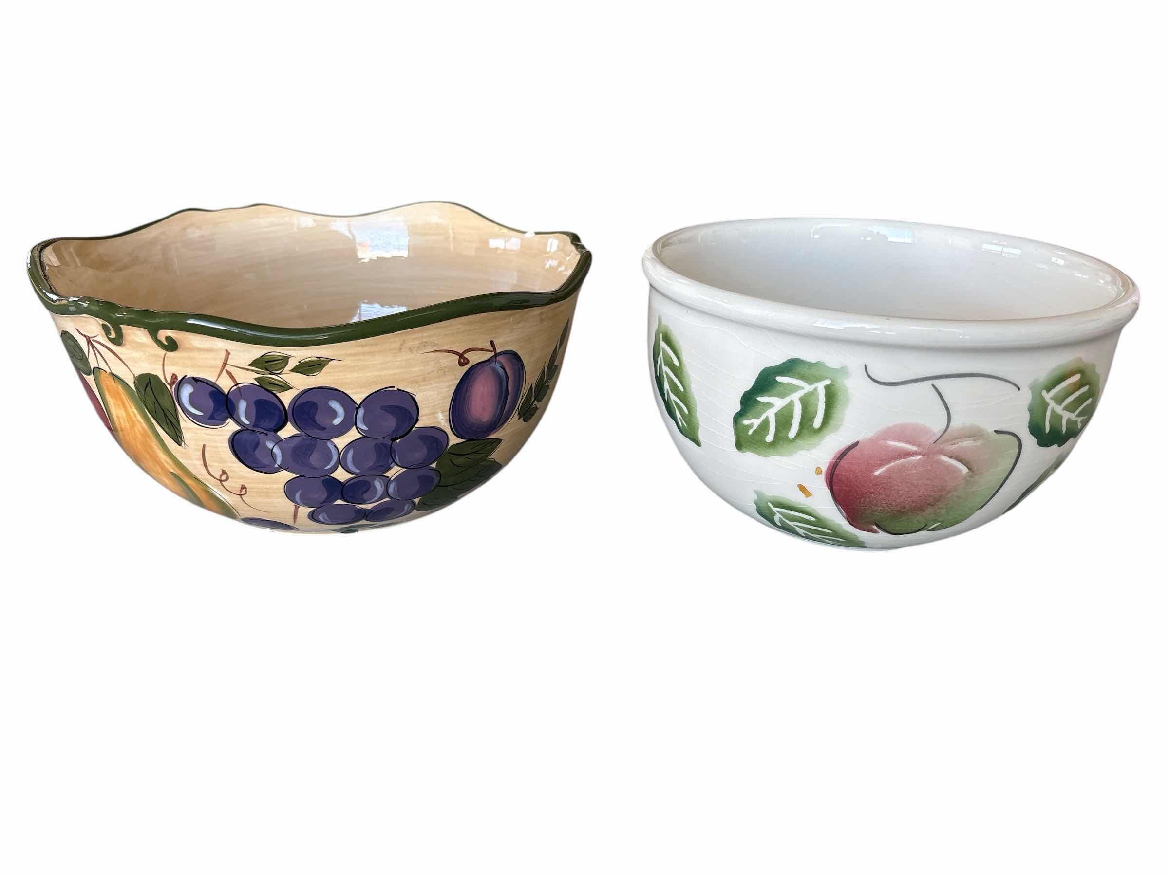 Photo 1 of (3)PCS WHITE -GRAPE LEAVES DECORATIVE BOWLS 8.5”