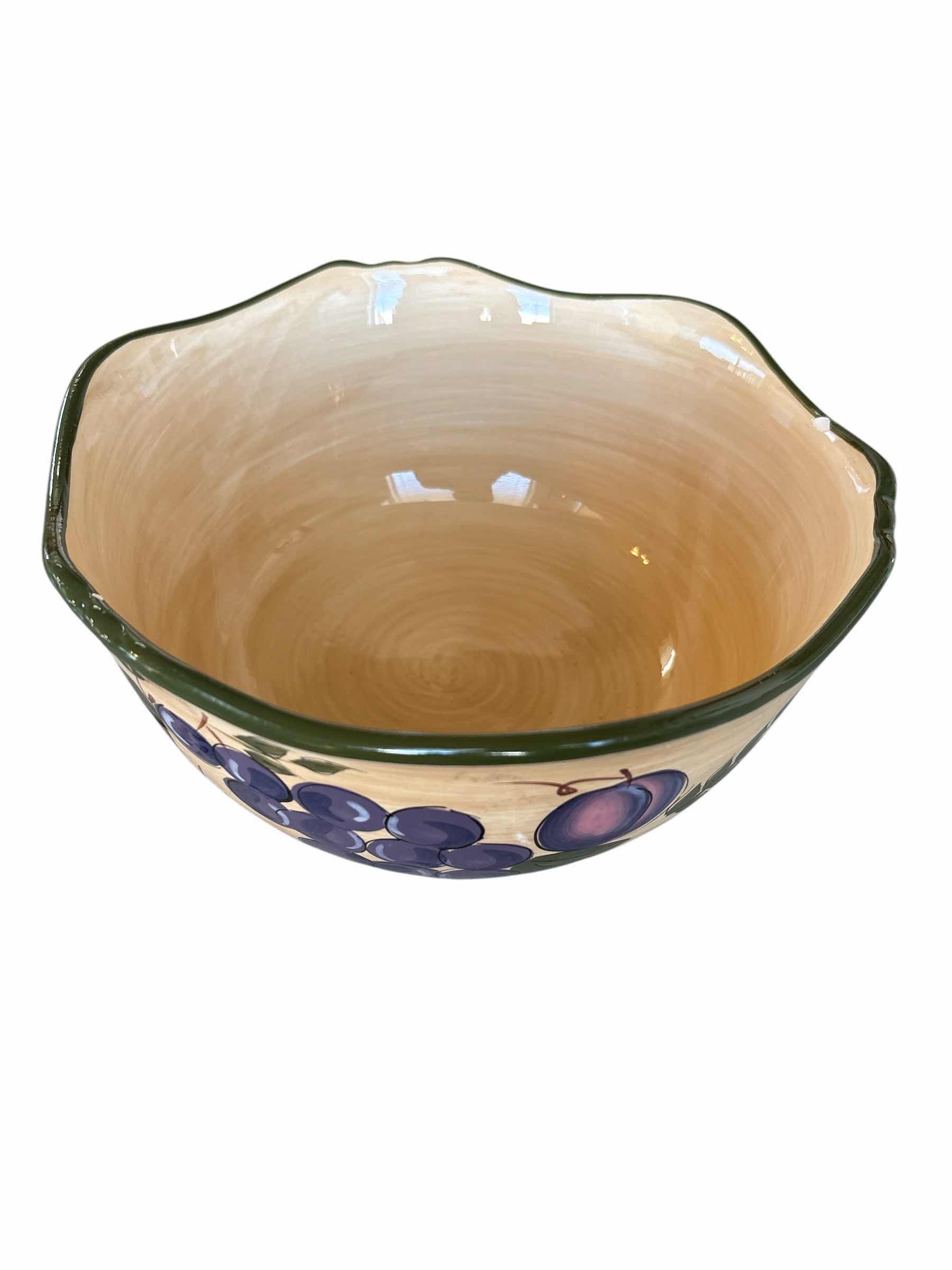 Photo 1 of (3)PCS WHITE -GRAPE LEAVES DECORATIVE BOWLS 8.5”