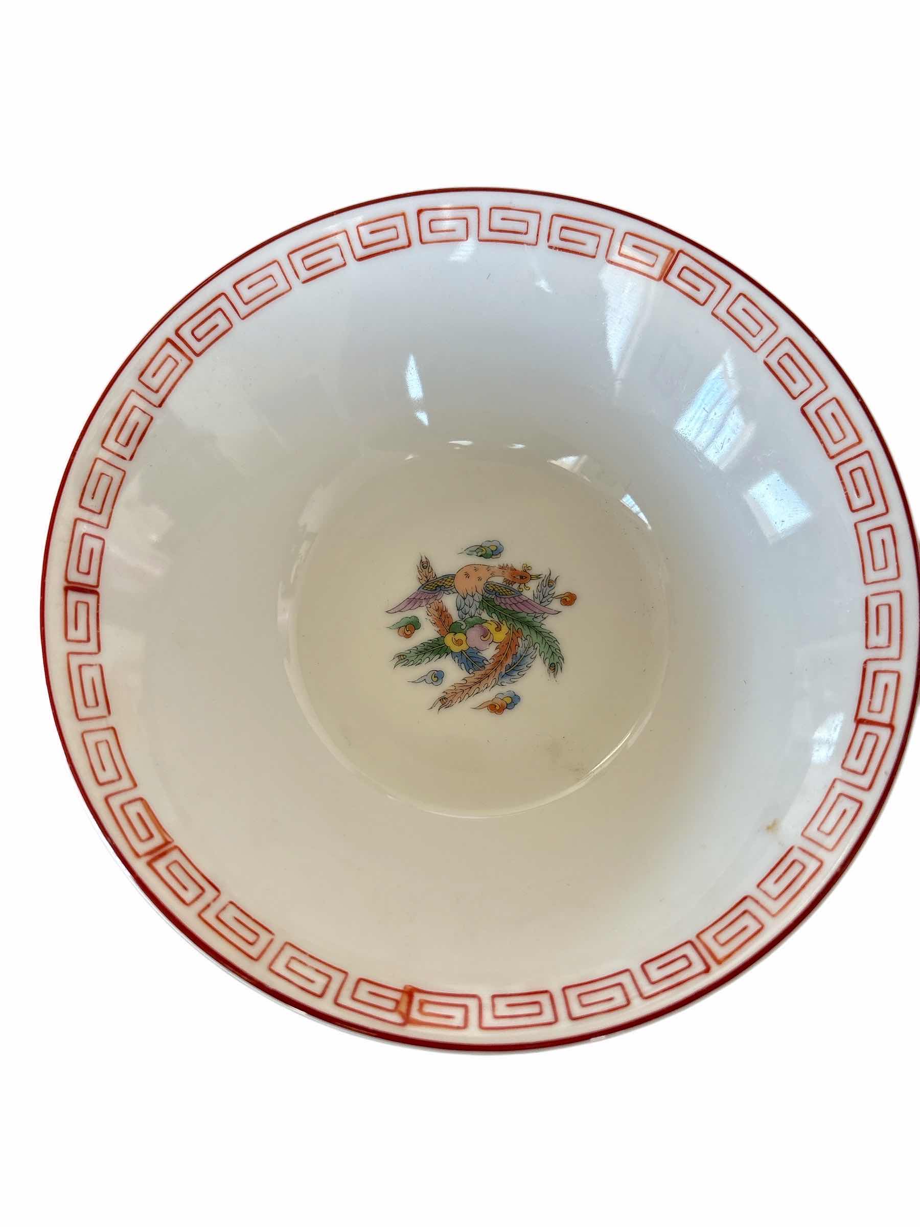 Photo 1 of (2)PCS JAPANESE RAMEN BOWL W PEACOCKS 7.25”