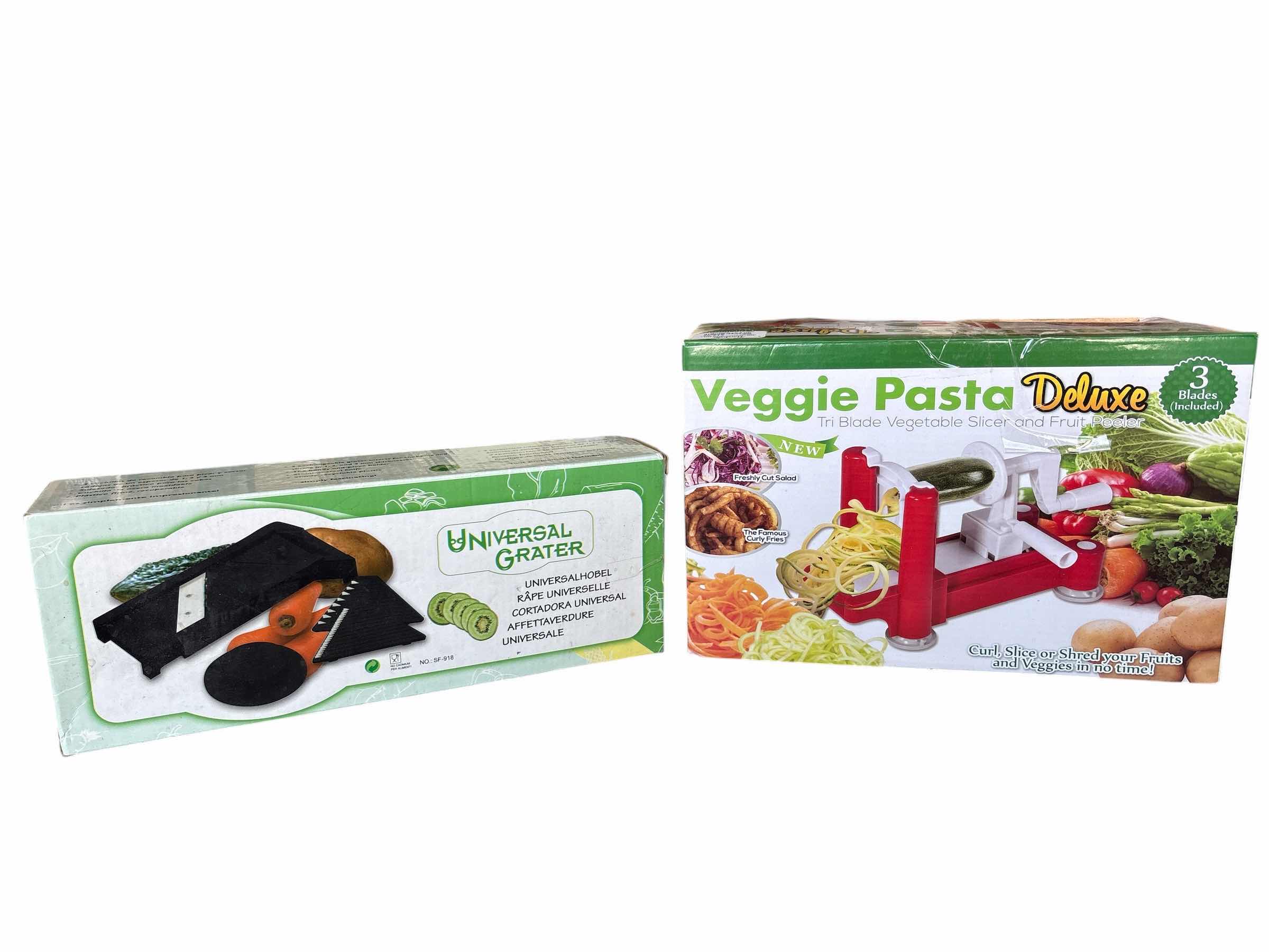 View 1 of (2)PCS VEGGIES PASTA DELUXE & UNIVERSAL GRATER IN ORIGINAL BOX