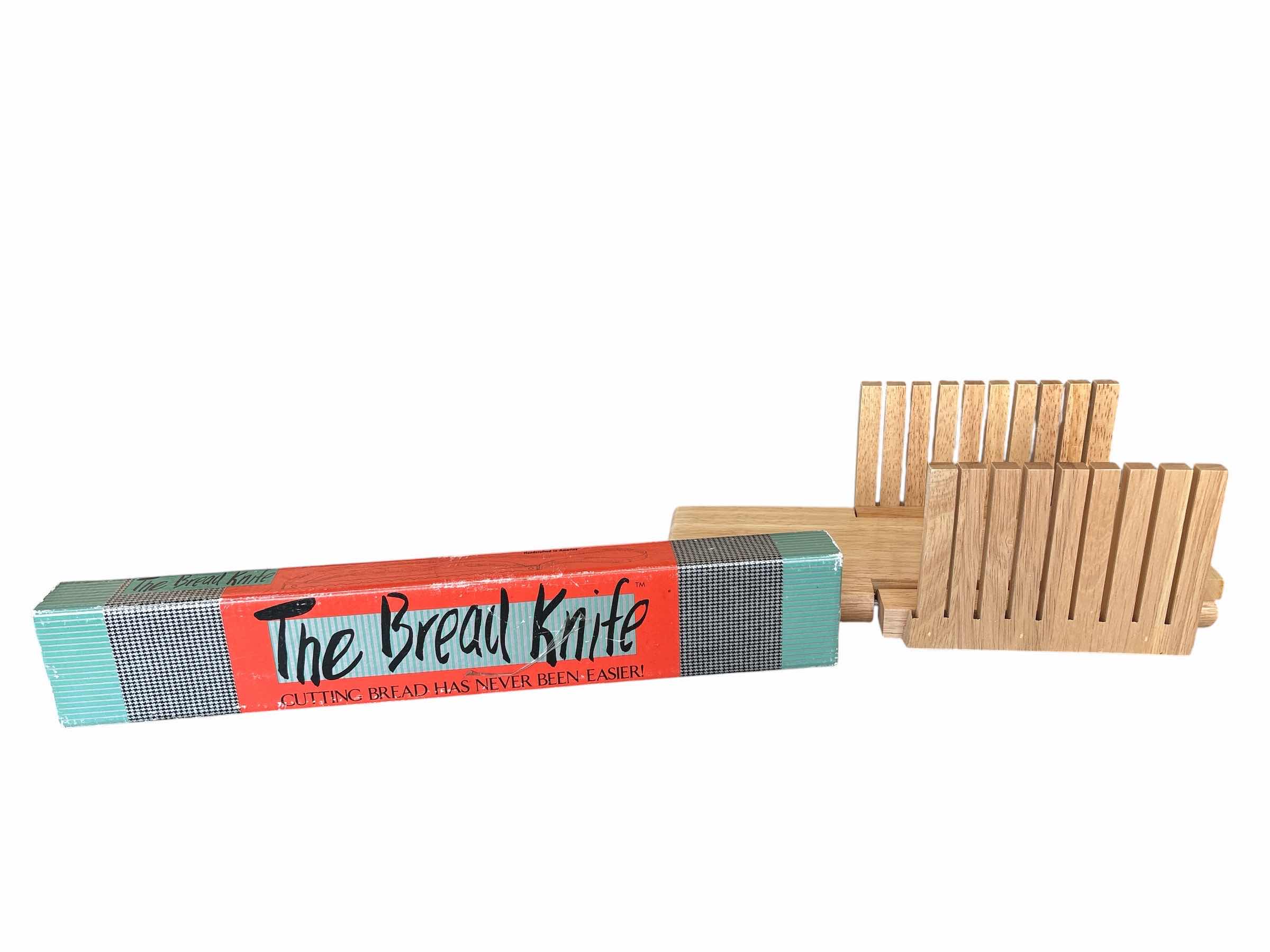 Photo 1 of (2)PCS BREAD KNIFE & BAMBOO HOLDER
