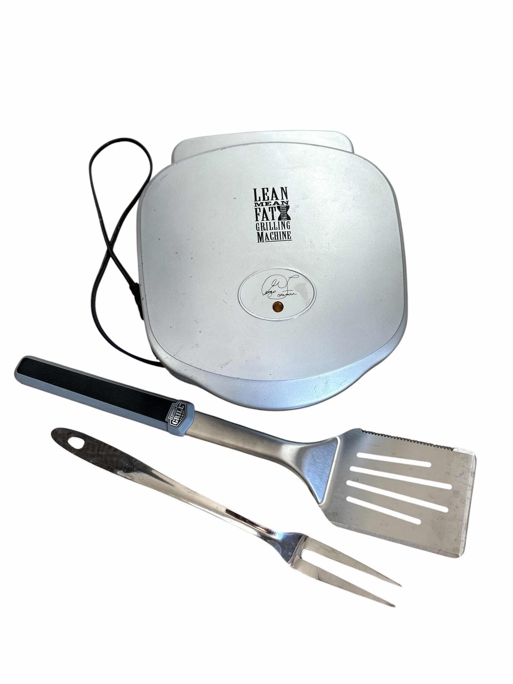 Photo 1 of (3)PCS GEORGE FOREMAN GRILL & GRILLING UTENSILS