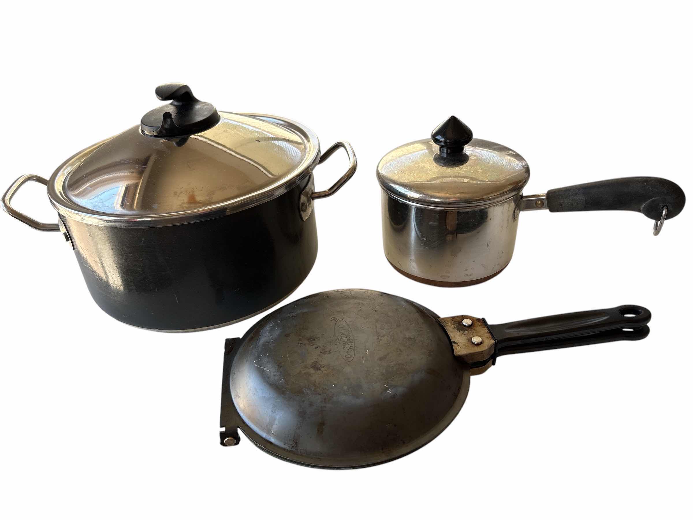 Photo 1 of (3) COOKING POT & FLIP PAN