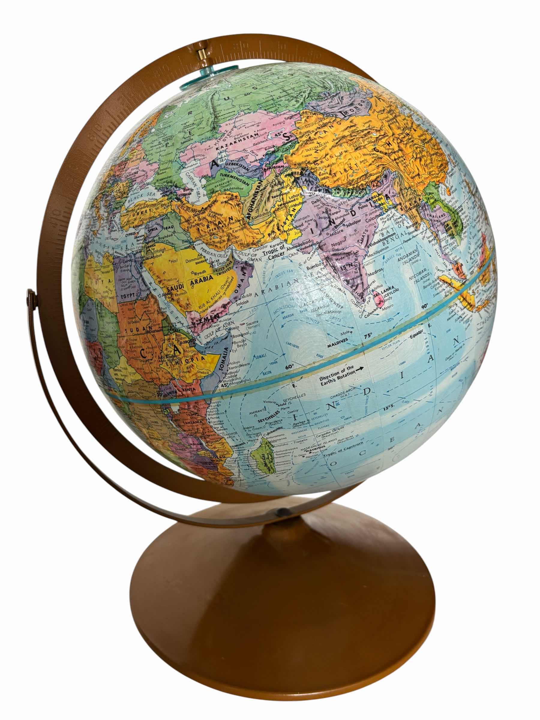 Photo 1 of VINTAGE GLOBEMASTER 12” RAISED RELIEF WORLD GLOBE