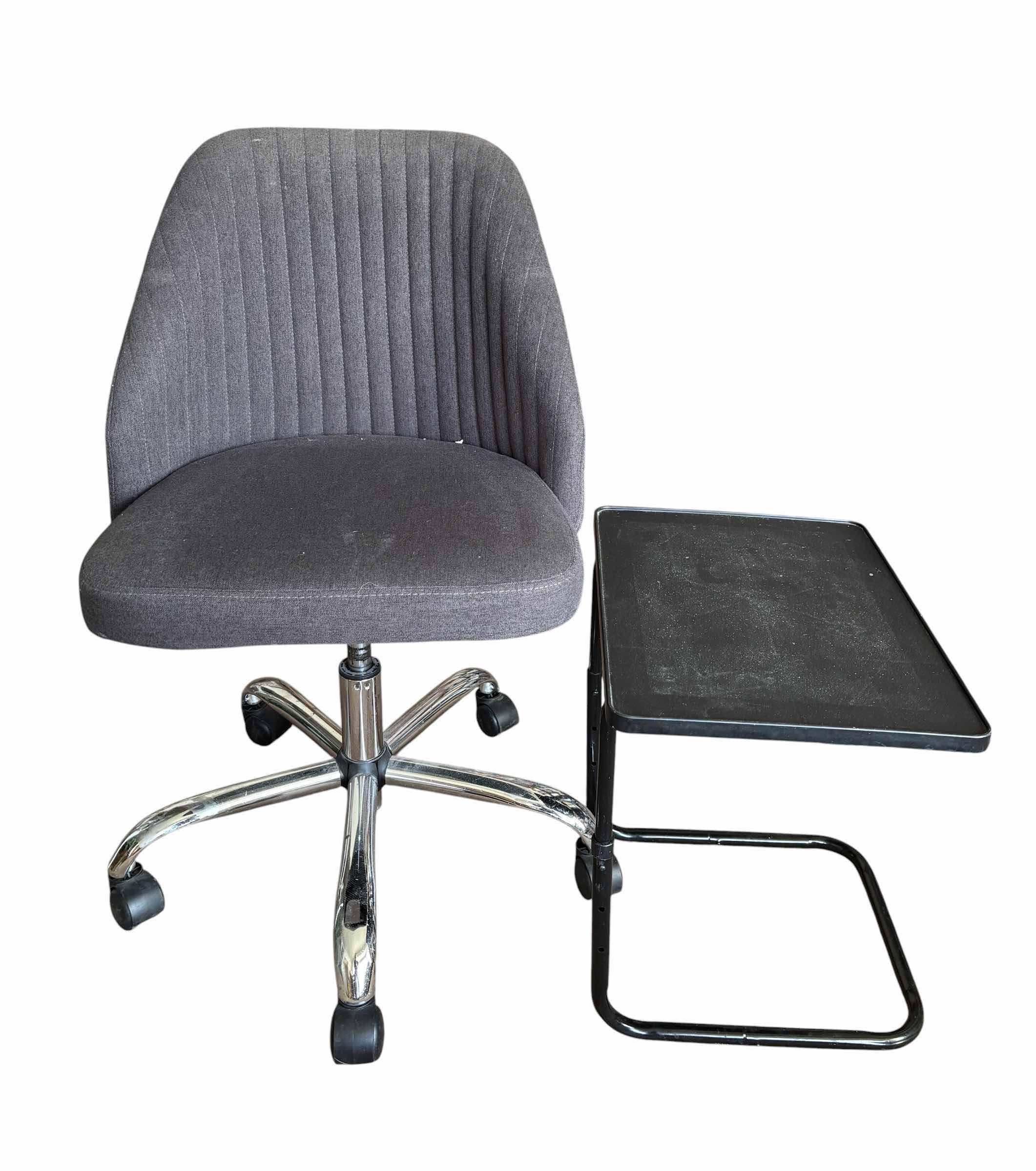 Photo 1 of ROLLING OFFICE CHAIR AND SIDE TABLE 17”H