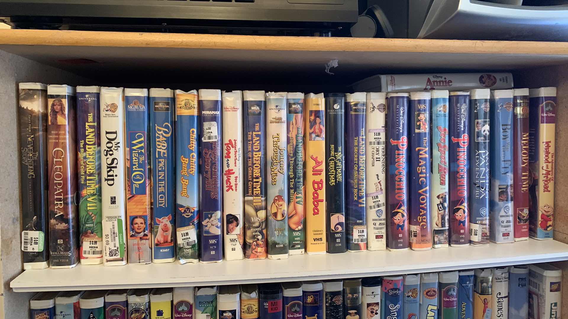 Photo 1 of SHELF OF VHS TAPES