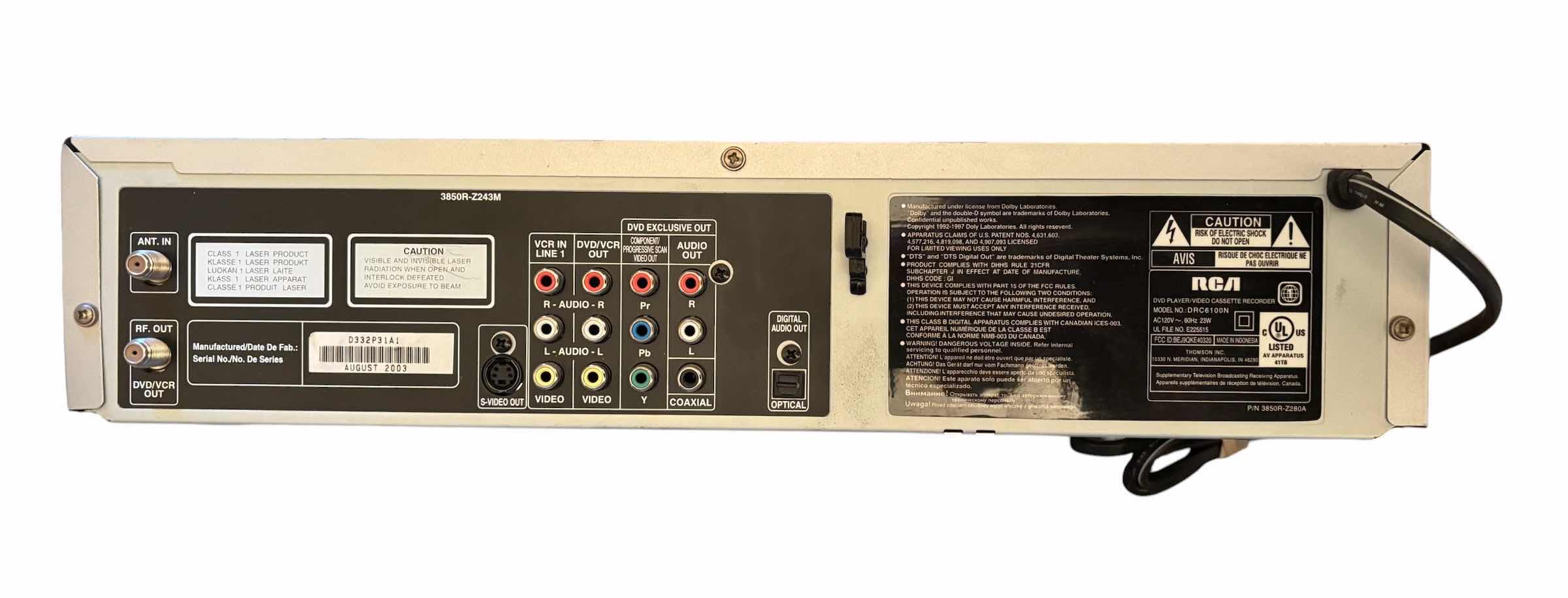 Photo 1 of RCA DVD/VCR COMBO