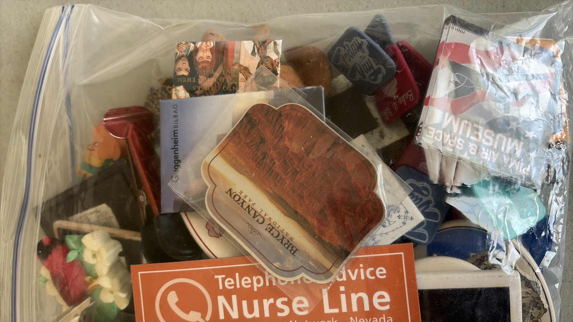Photo 1 of GALLON BAG OF FRIDGE MAGNETS & CLIPS