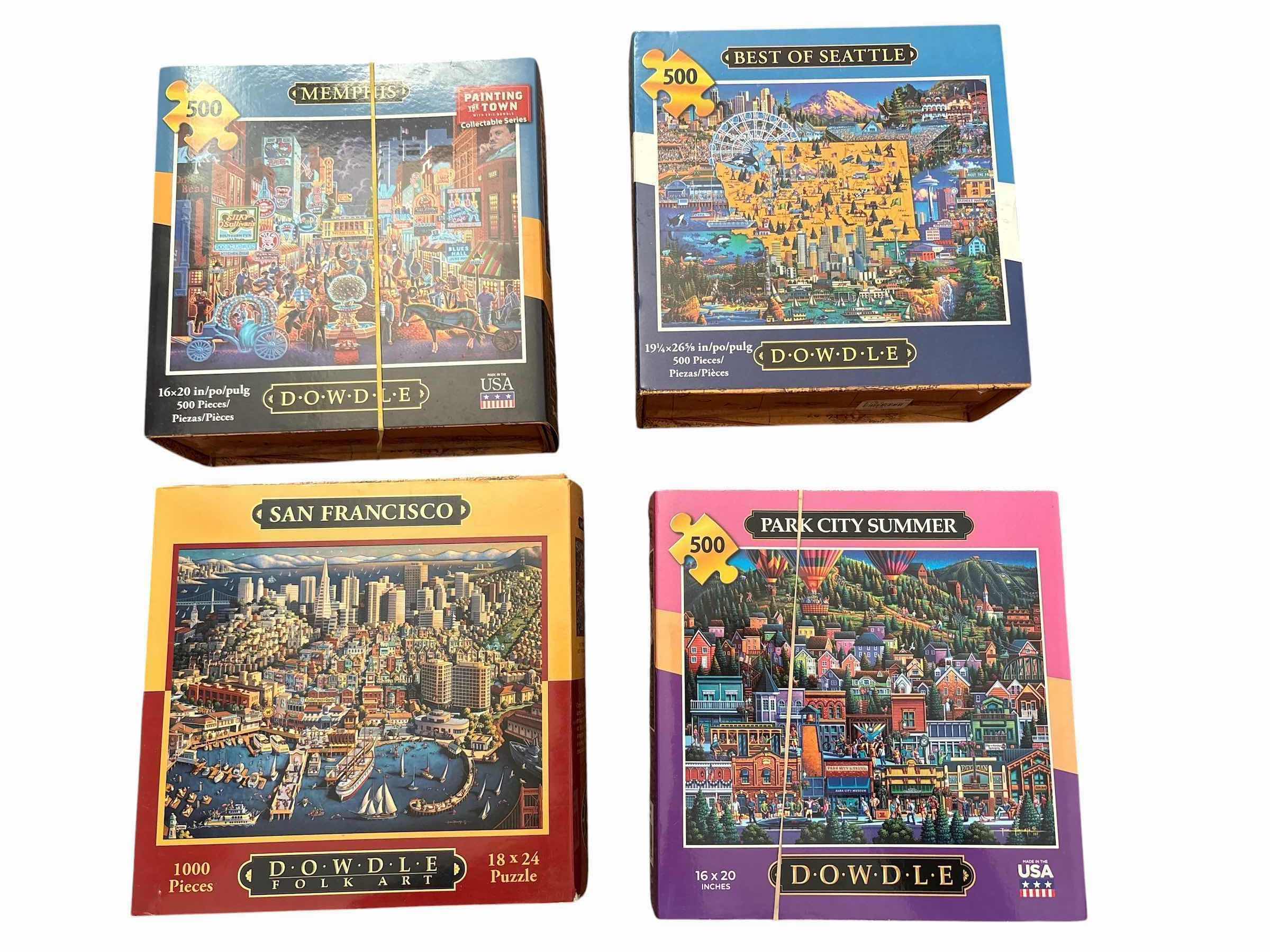 Photo 1 of (4)PCS DOWDLE PUZZLE “CITIES”