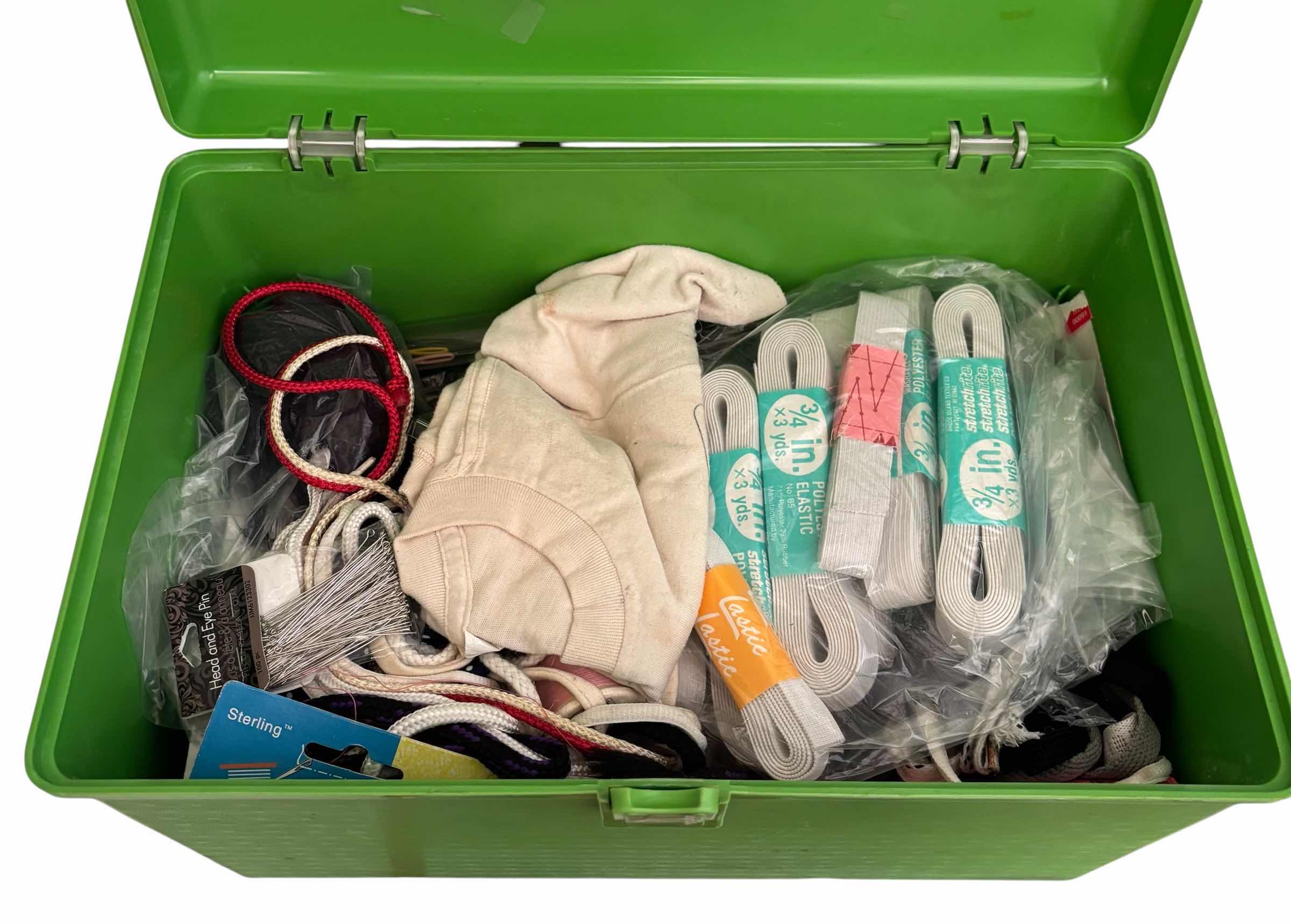 Photo 1 of VINTAGE SEWING BOX WITH SUPPLIES