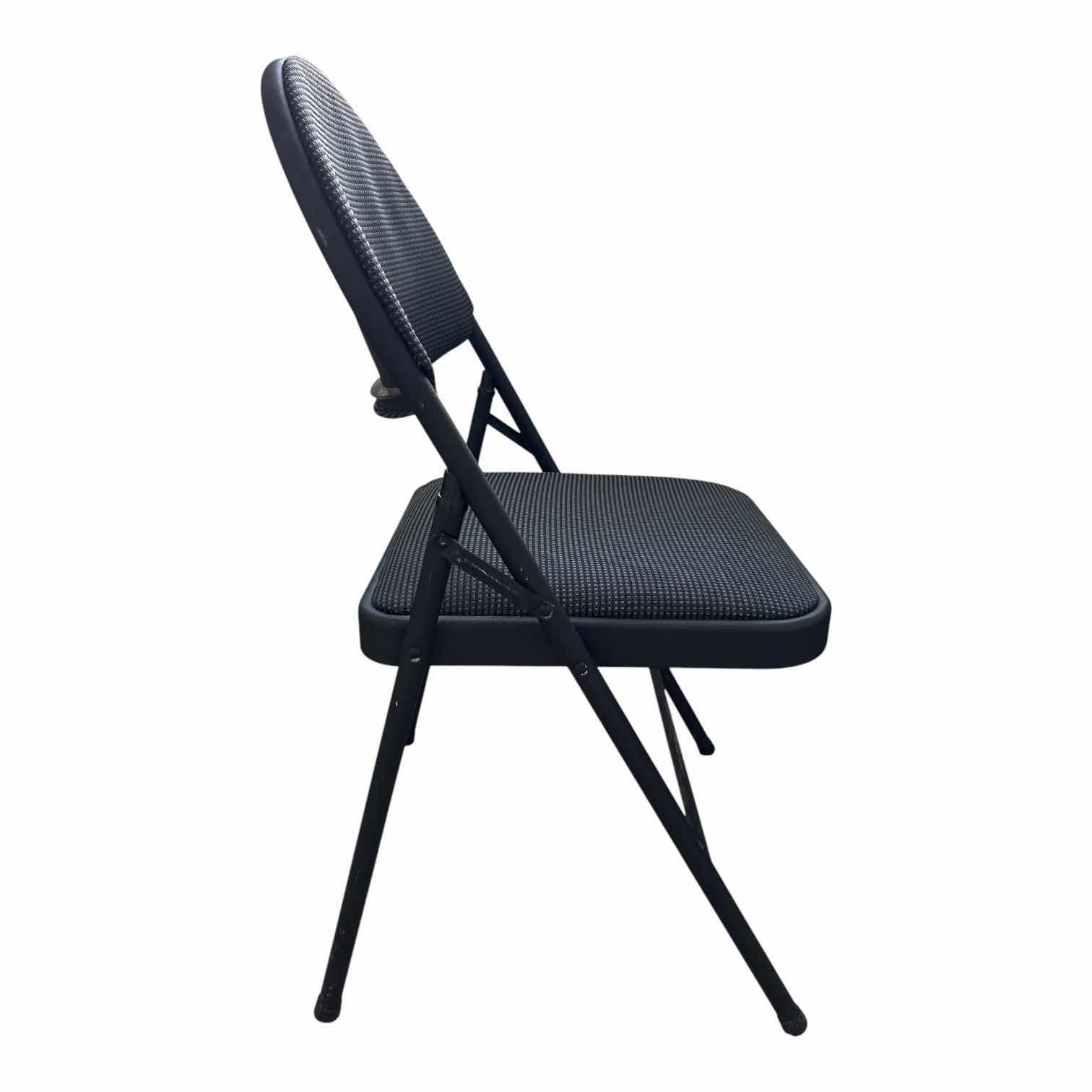 Photo 1 of (2)PCS COSCO BLACK PADDED FOLDABLE CHAIRS SEAT H17.5”