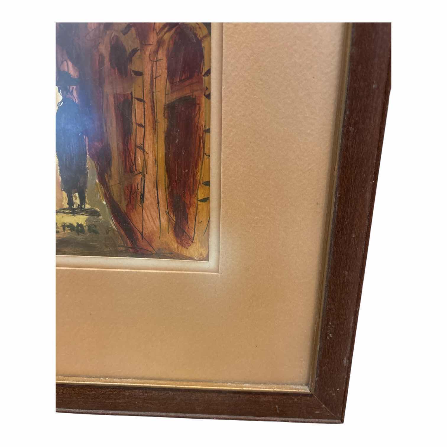 Photo 1 of FRAMED OIL PAINTING JEWISH MEN IN ALLEYWAY SIGNED BY SIMON KARCZMAR IN WOOD FRAME 15”X21”