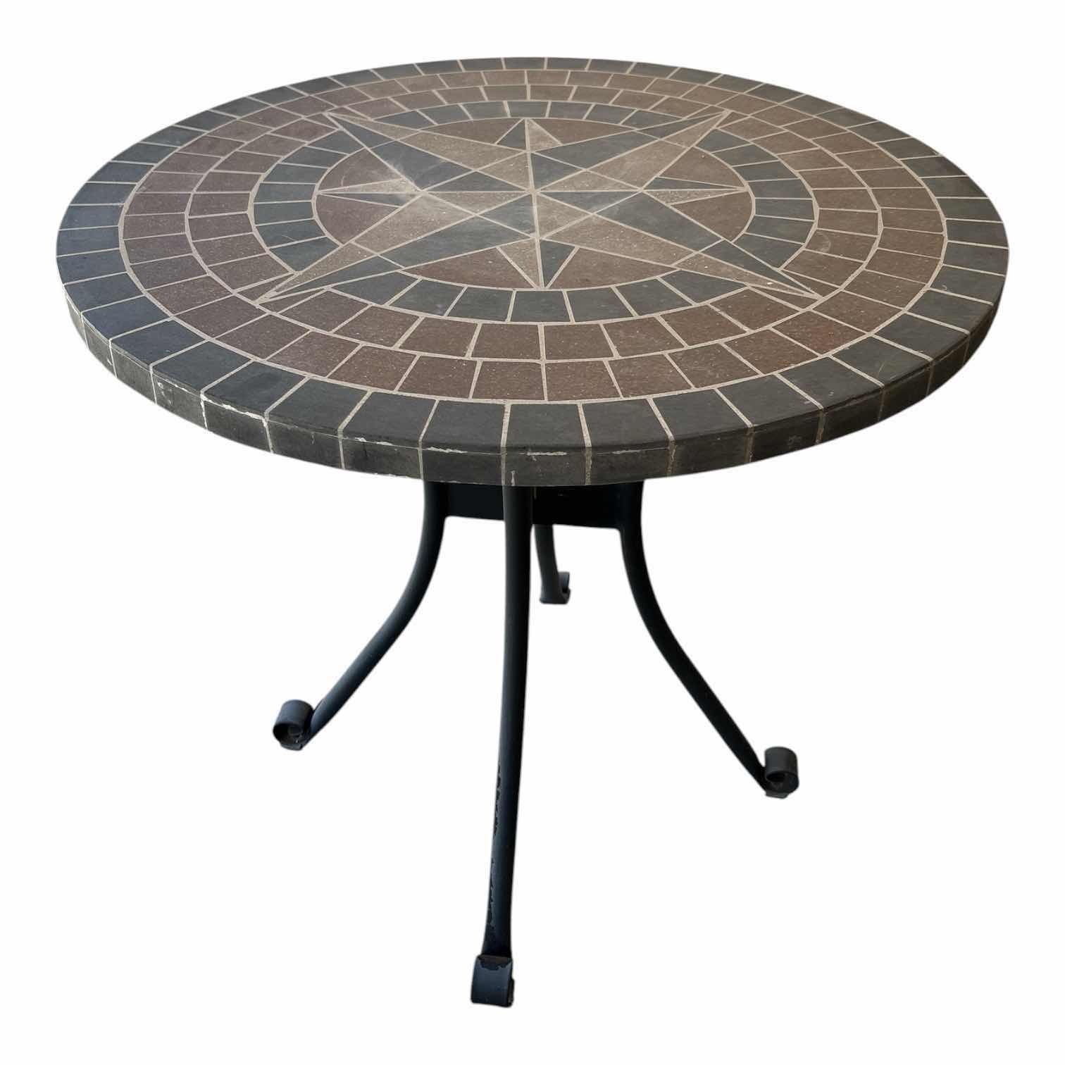 Photo 1 of MOSQIC PATIO TABLE W/METAL LEGS H29” D30”