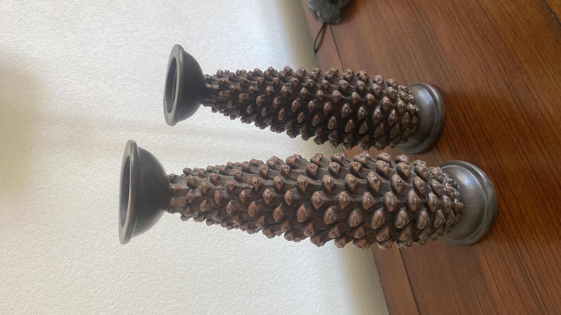 Photo 1 of RESIN CANDLE HOLDERS WITH PINEAPPLE DESIGN 15 1/2”