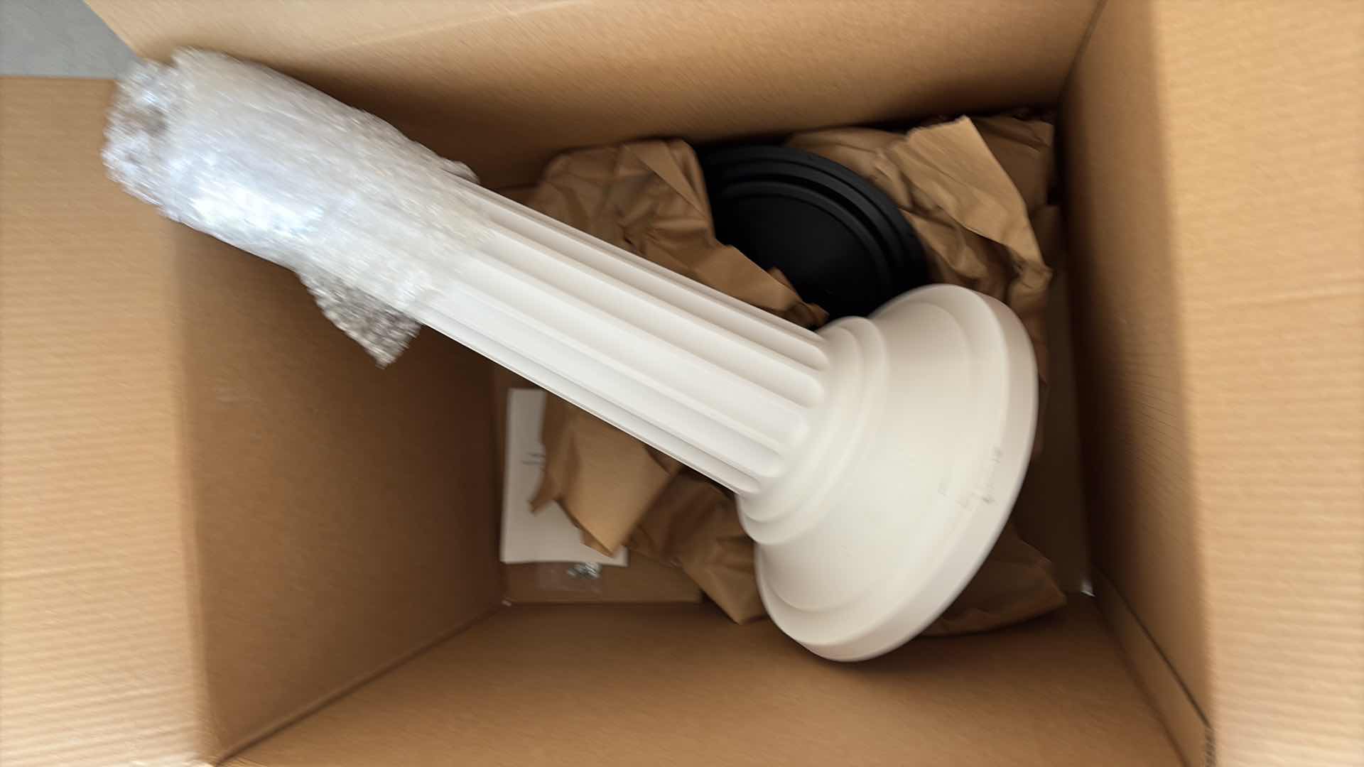 Photo 1 of NIB PLASTIC WHITE BIRD BATH H32”