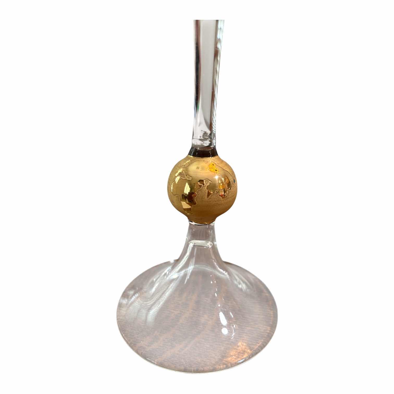 Photo 1 of ORREFORS “CLOWN GOLD” CHAMPAGNE FLUTES H11.5”
