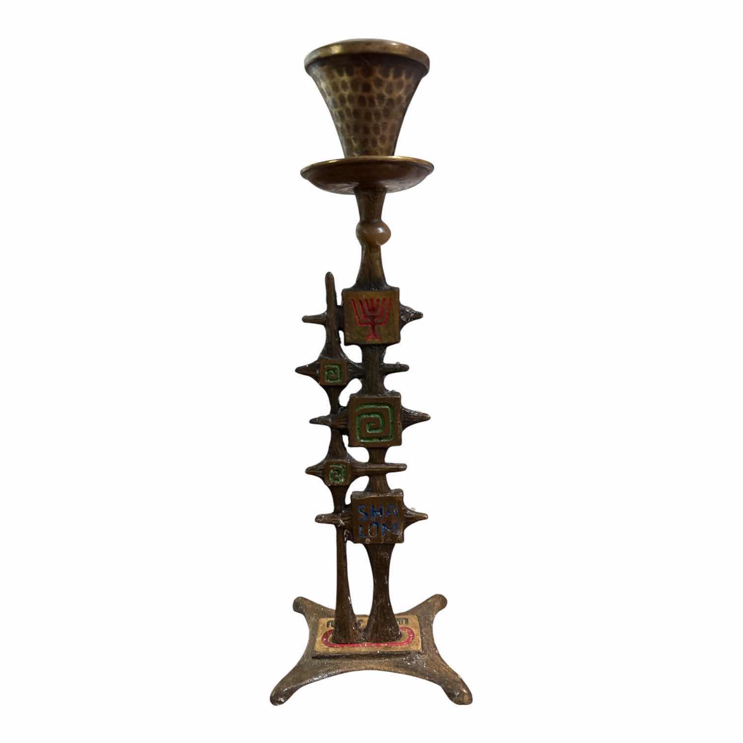 Photo 1 of (2)PCS VINTAGE BRUTALIST CANDLESTICK W/CANDLE-LIGHTING  KIT H8.5”