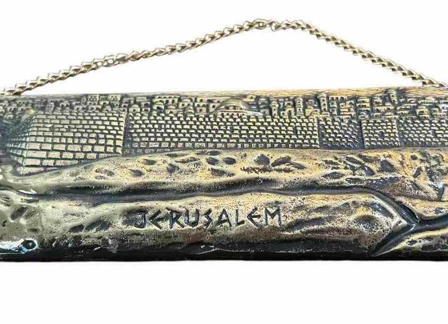 Photo 1 of BRASS JERUSALEM PLAQUE H3.5”