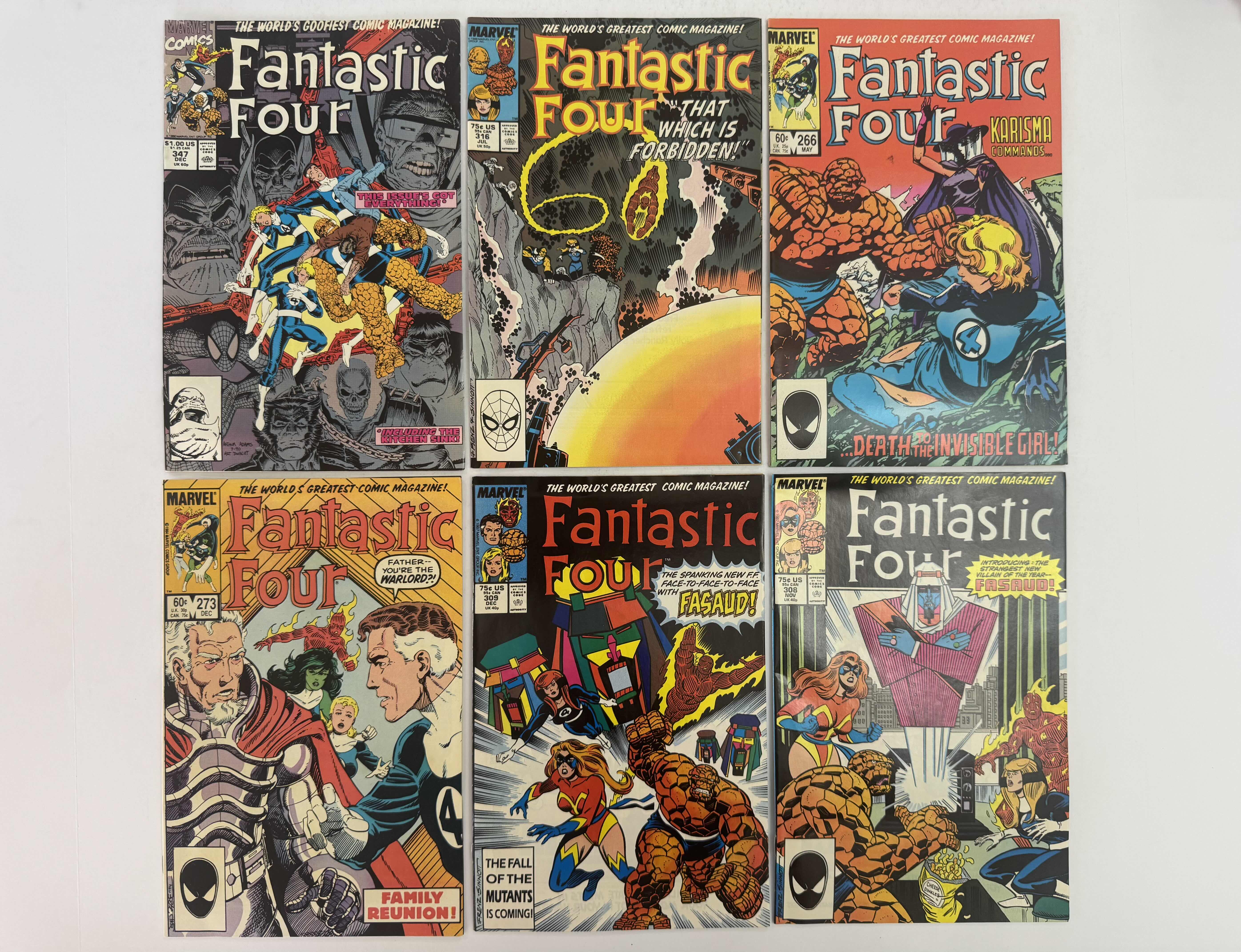 Photo 1 of 6- VINTAGE MARVEL FANTASTIC FOUR COMIC BOOKS