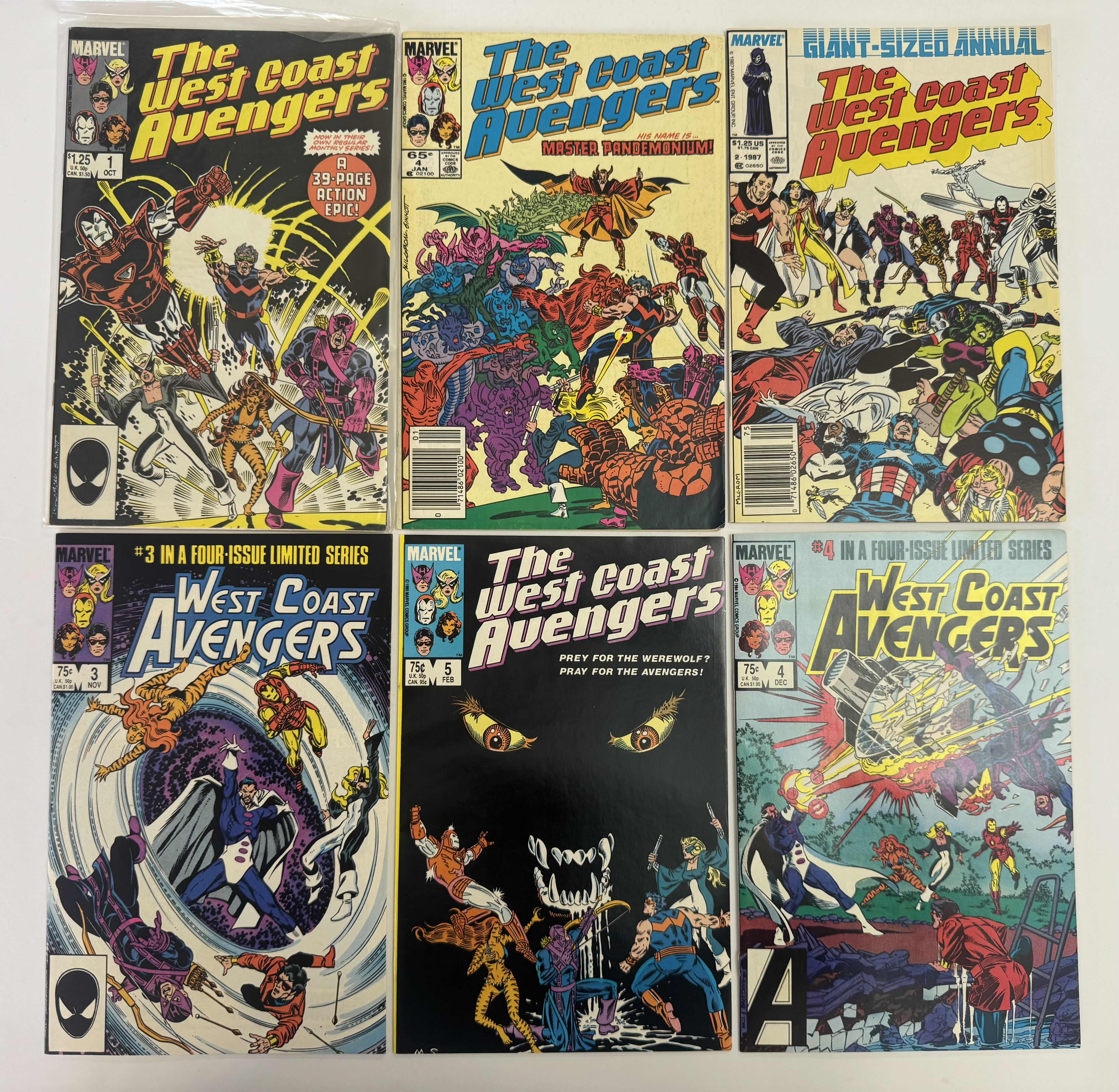 Photo 1 of 6- VINTAGE WEST COAST AVENGERS COMIC BOOKS