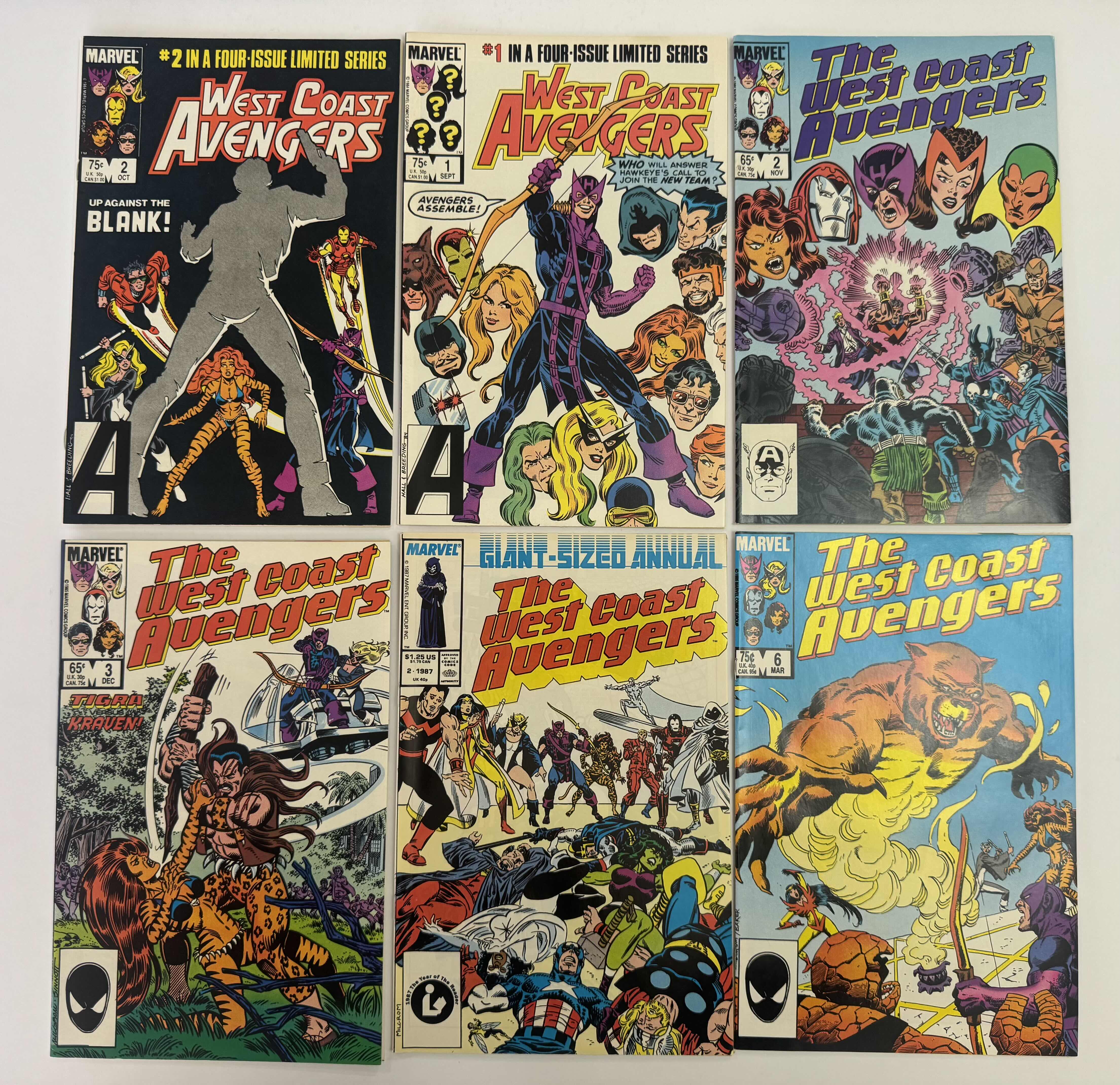 Photo 1 of 6- VINTAGE WEST COAST AVENGERS COMIC BOOKS