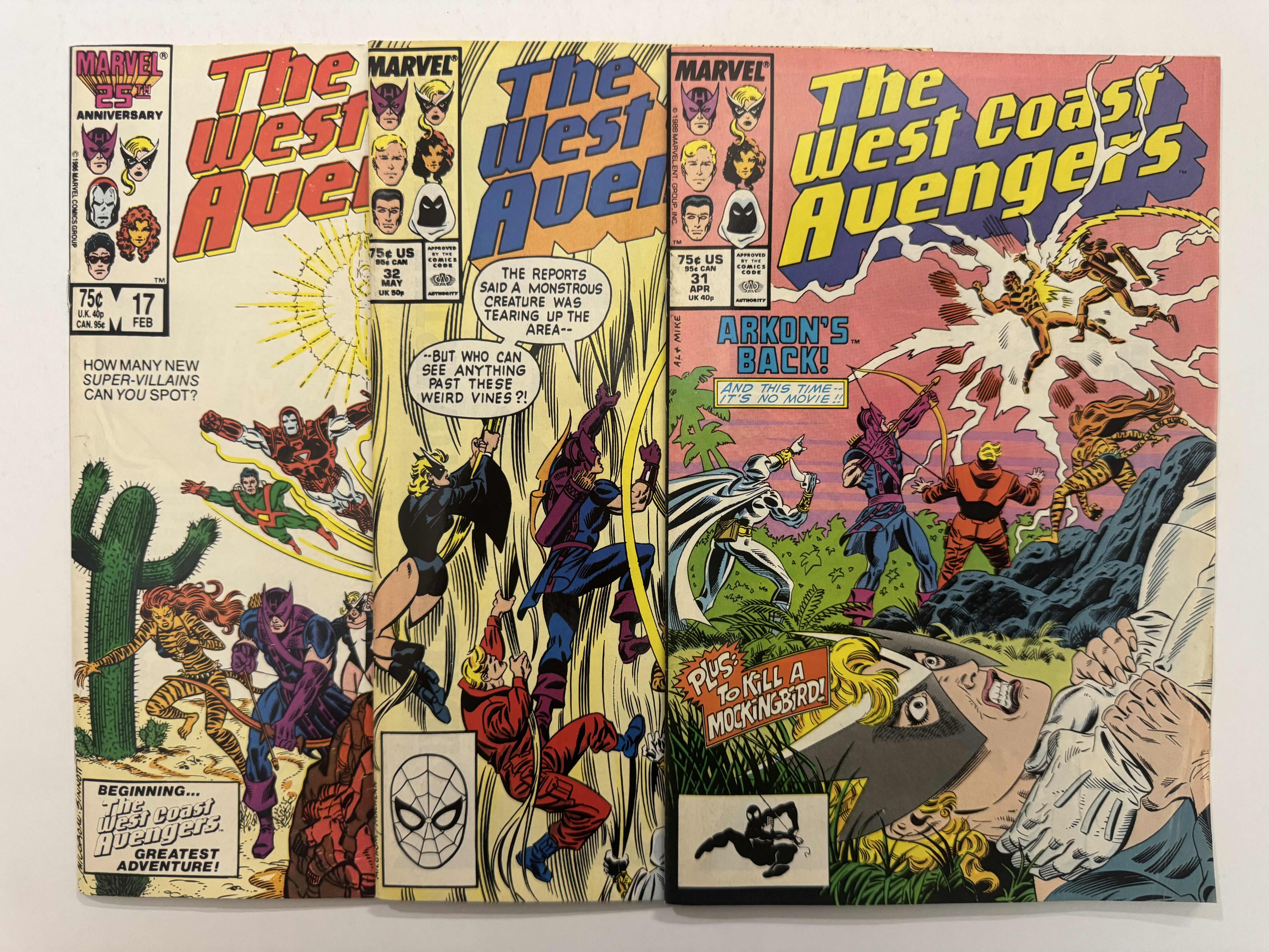 Photo 1 of 6- VINTAGE MARVEL THE WEST COAST AVENGERS COMIC BOOKS