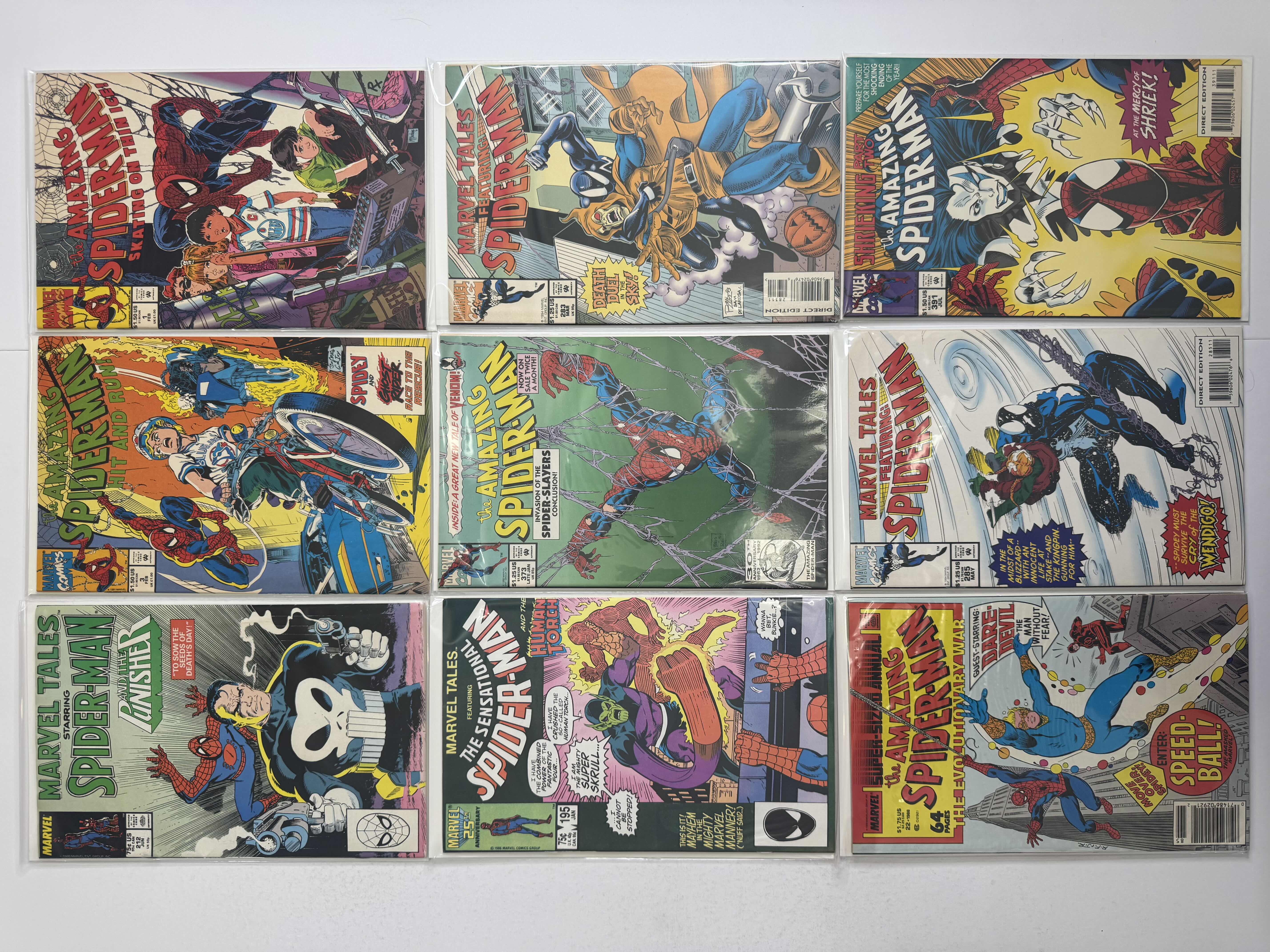 Photo 1 of 9-VINTAGE SPIDER-MAN COMIC BOOKS
