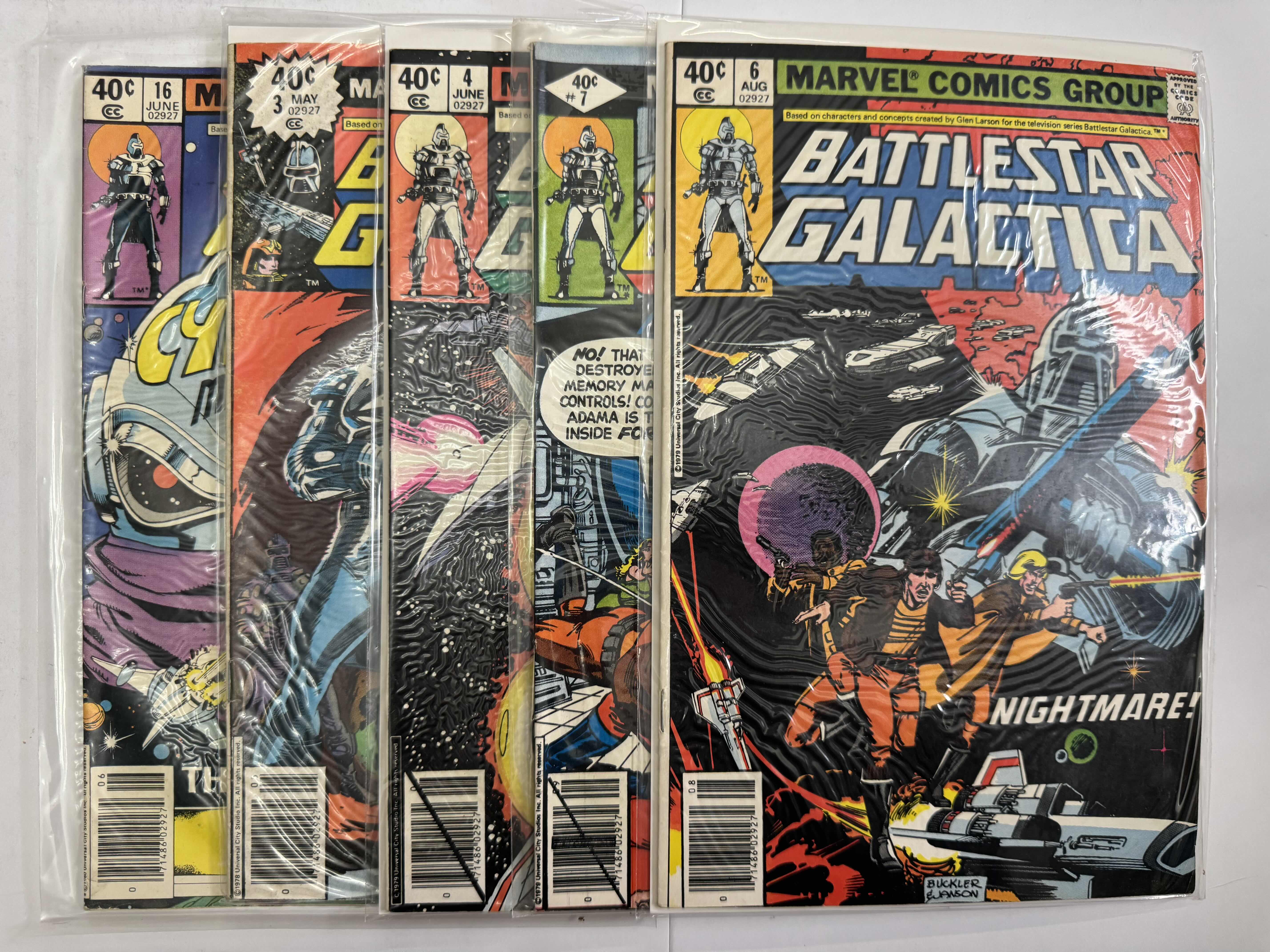 Photo 1 of 9- VINTAGE BATTLESTAR GALACTICA MARVEL COMIC BOOKS