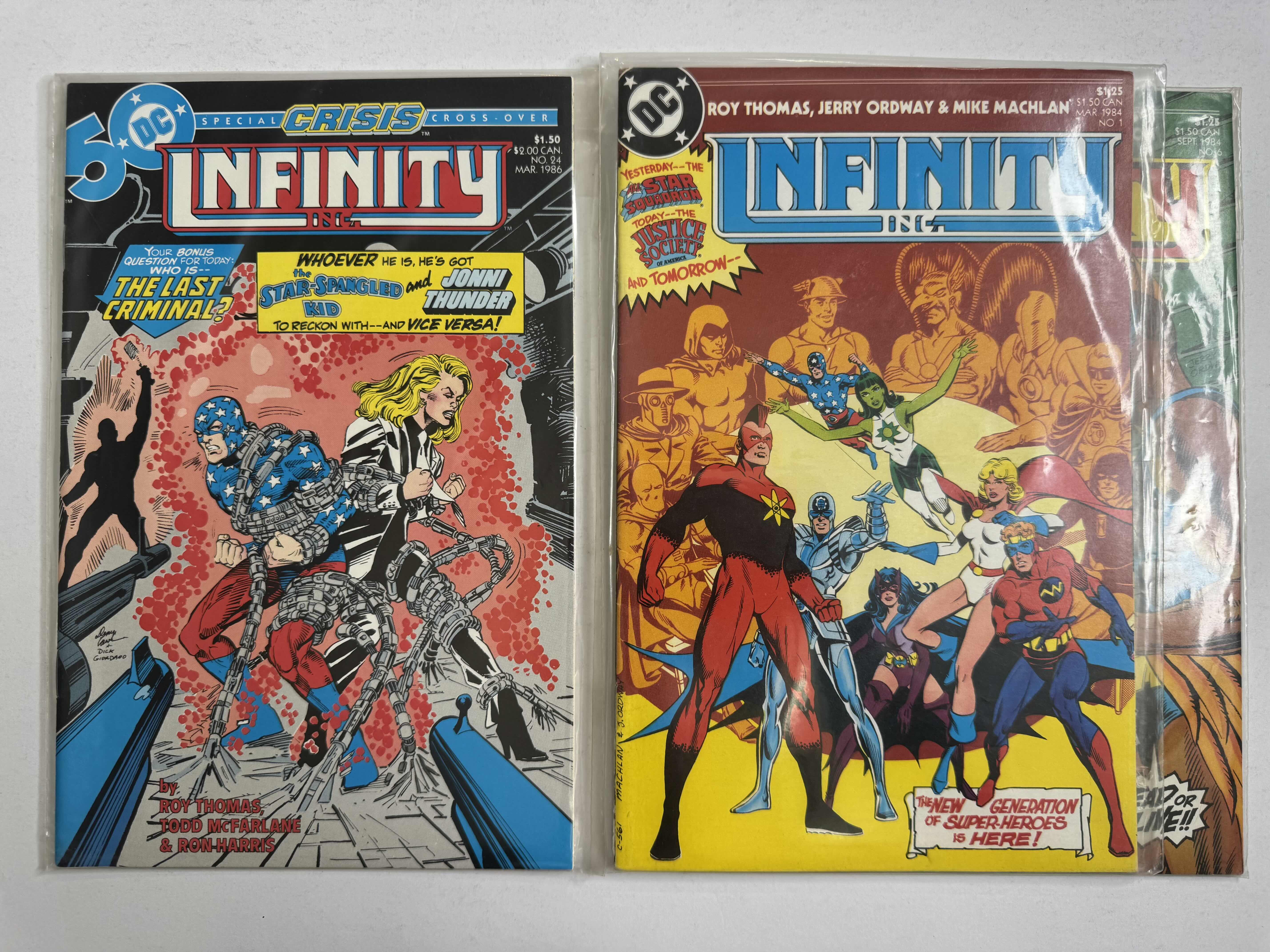 Photo 1 of 6- VINTAGE DC INFINITY INC. COMIC BOOKS